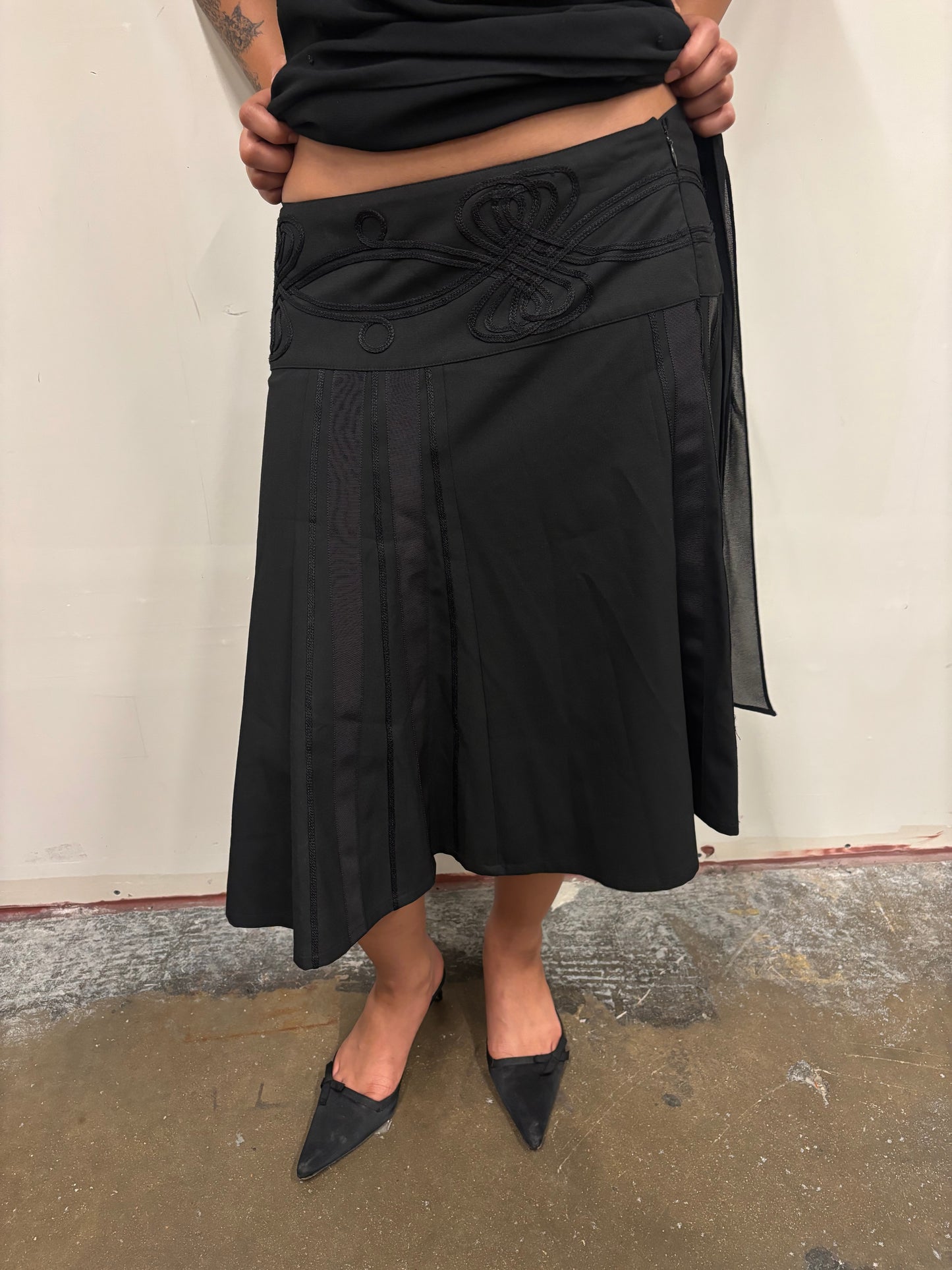 The Limited Black Embroidered Skirt