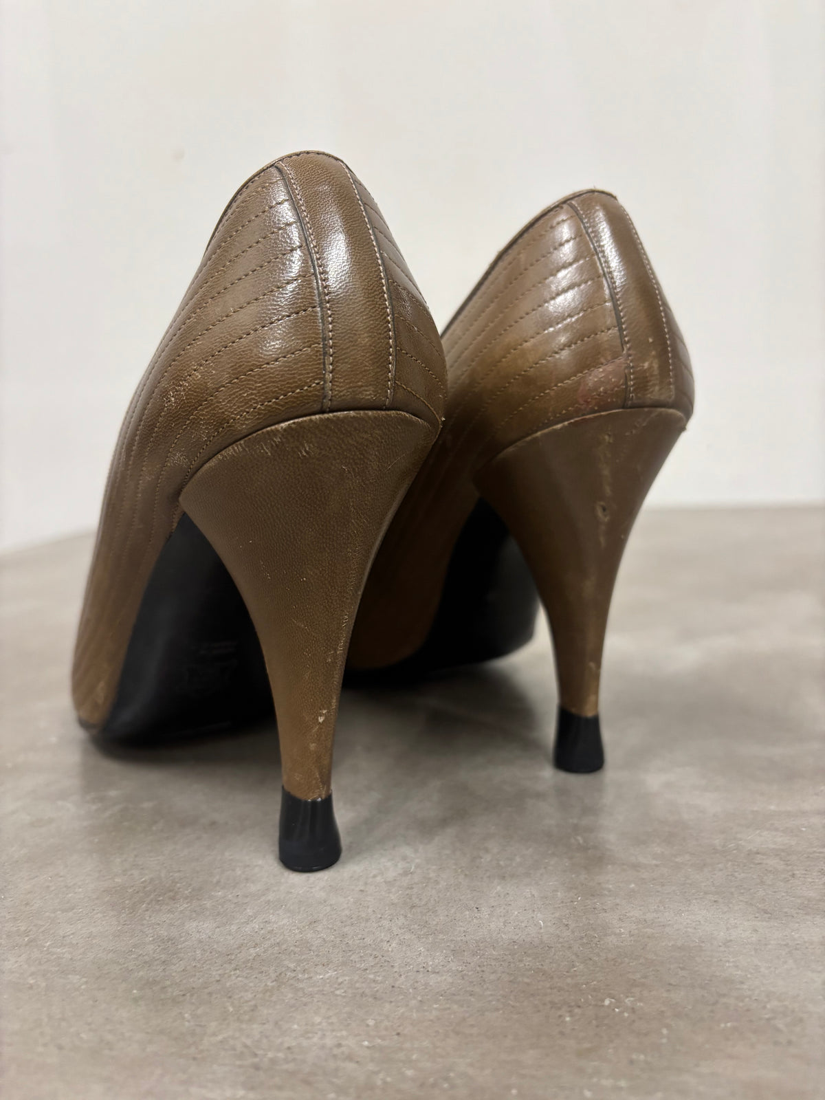 Vintage Green Charles J Kitten Heels