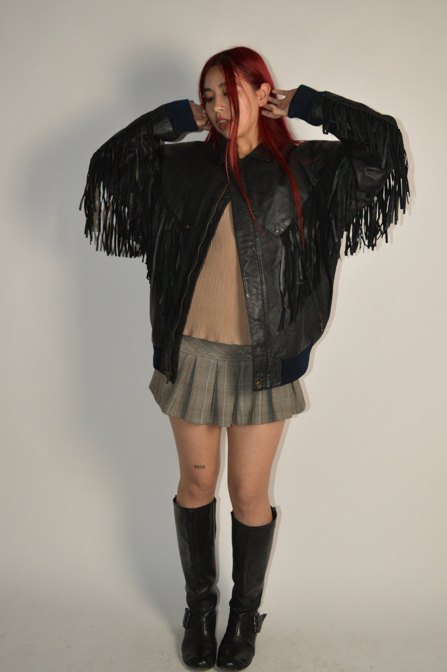 Vintage Fox Run Fringed Leather Jacket