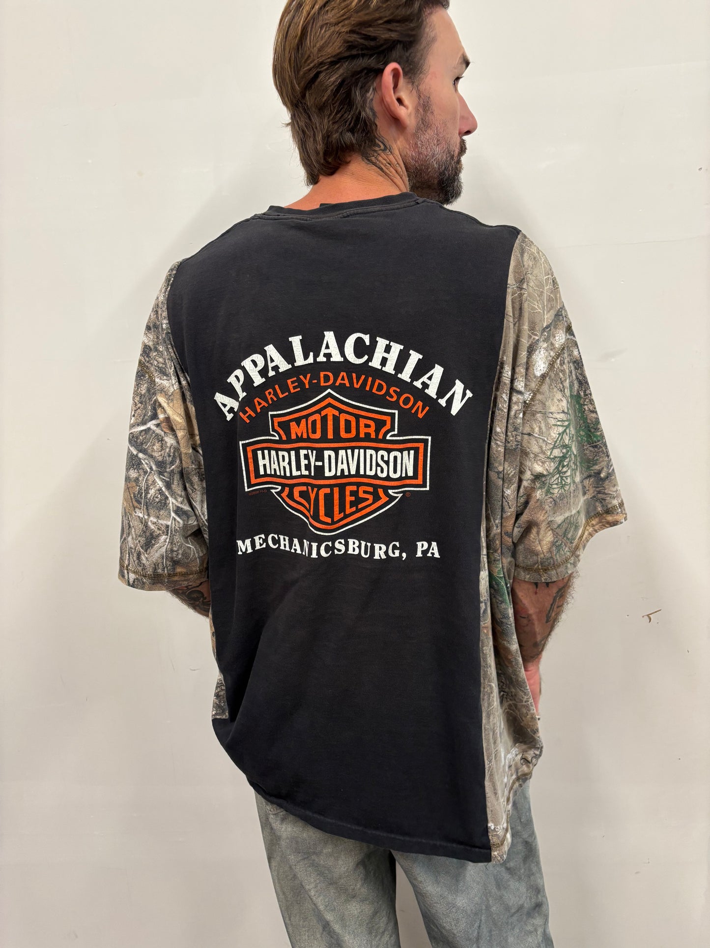 Reworked Harley Davidson Camo Shirt