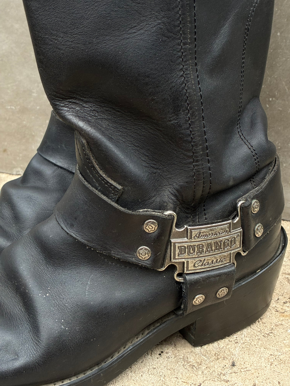 Vintage Black Durango Steel Harness Boots