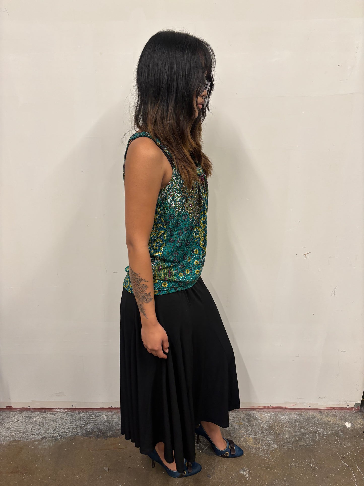 Peacock Print Top