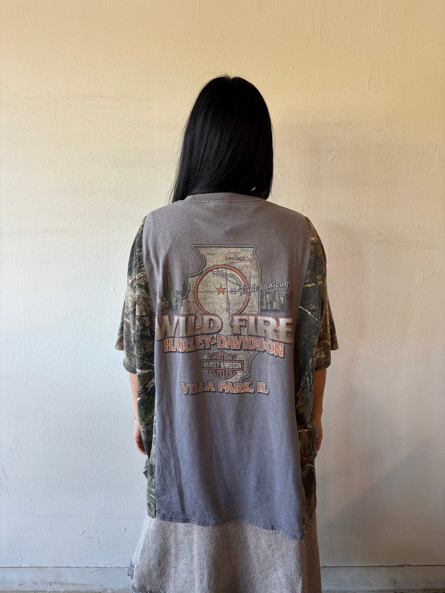 Reworked Harley Davidson Camo Shirt