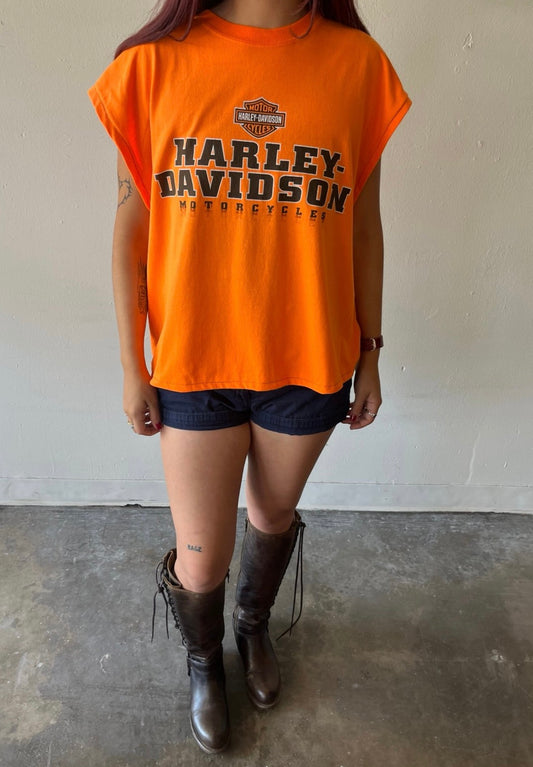 Vintage Harley Davidson Cropped Shirt