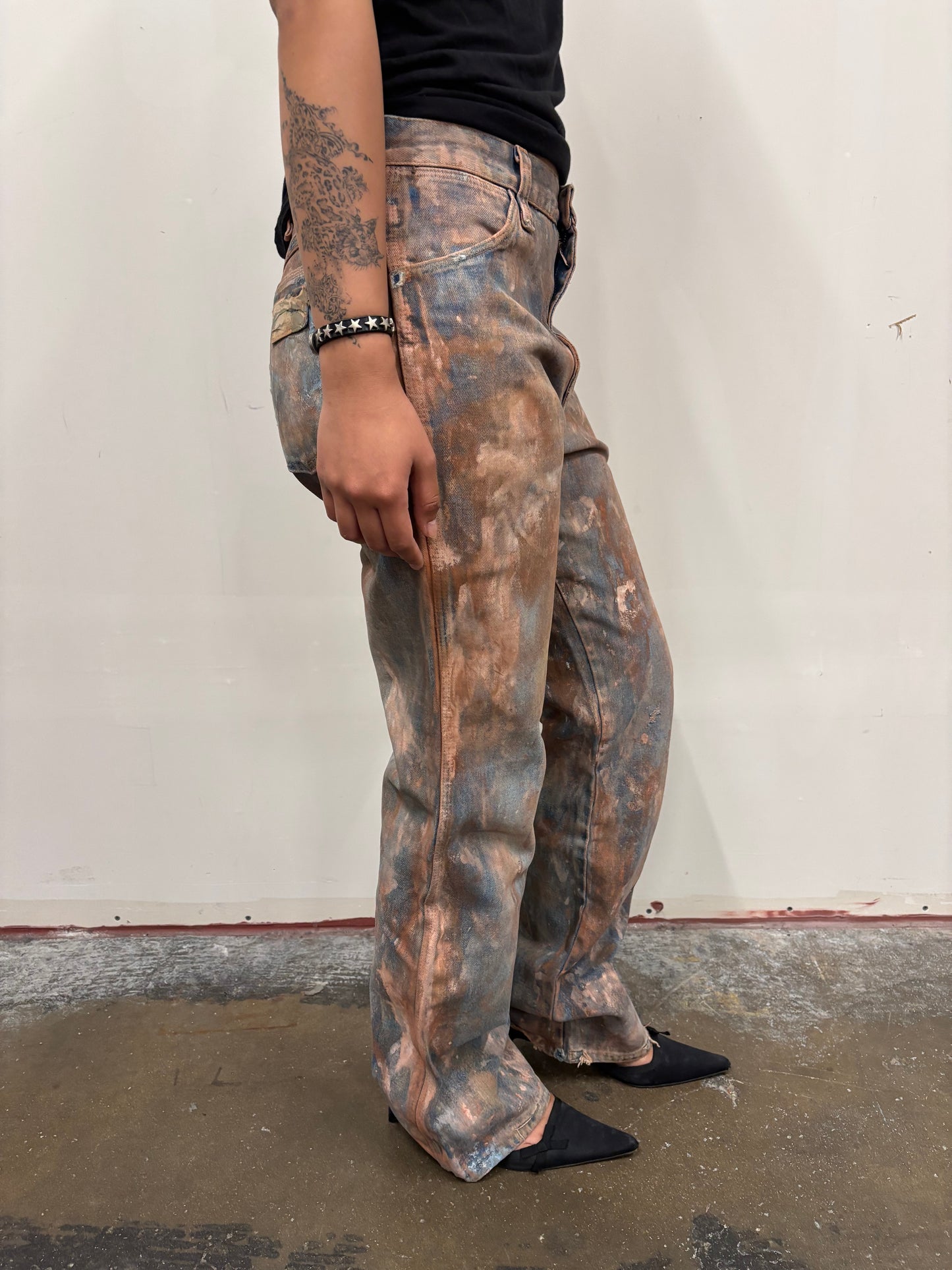 Vintage Wrangler Hand Painted Rusty Jeans