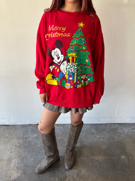 Vintage Mickey Mouse Merry Christmas Crewneck