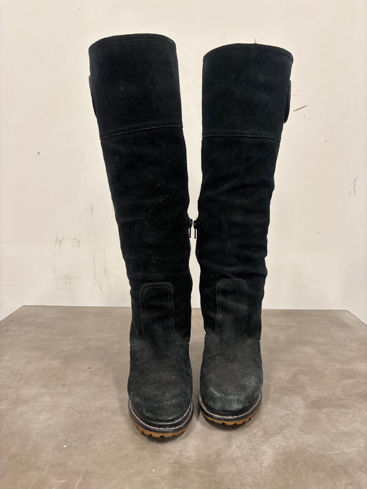 Tory Burch Black Suede Knee High Boots