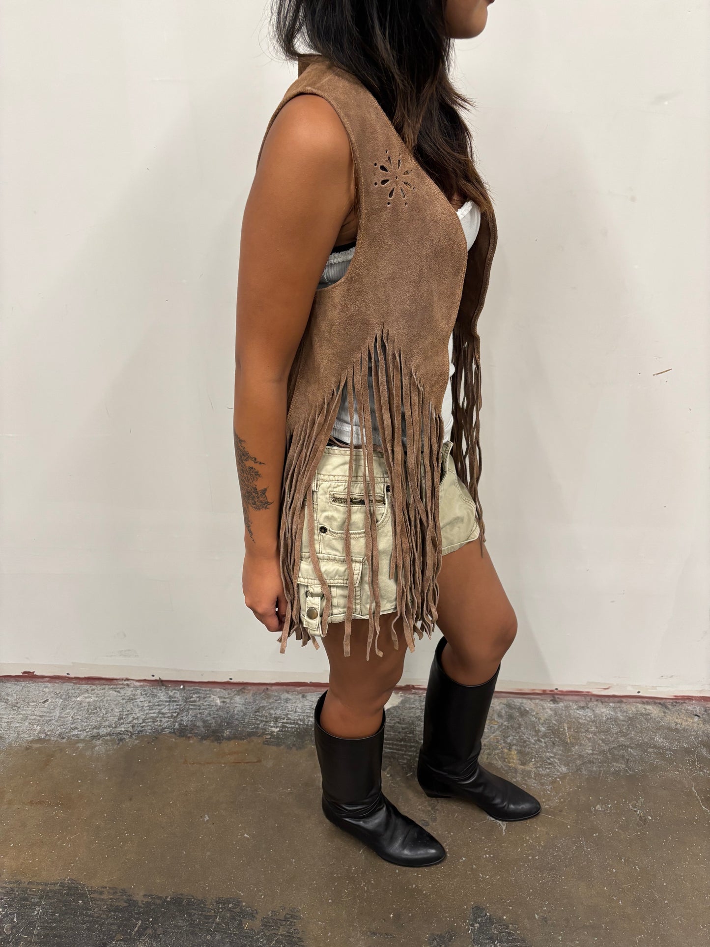 Vintage Suede Fringe Vest