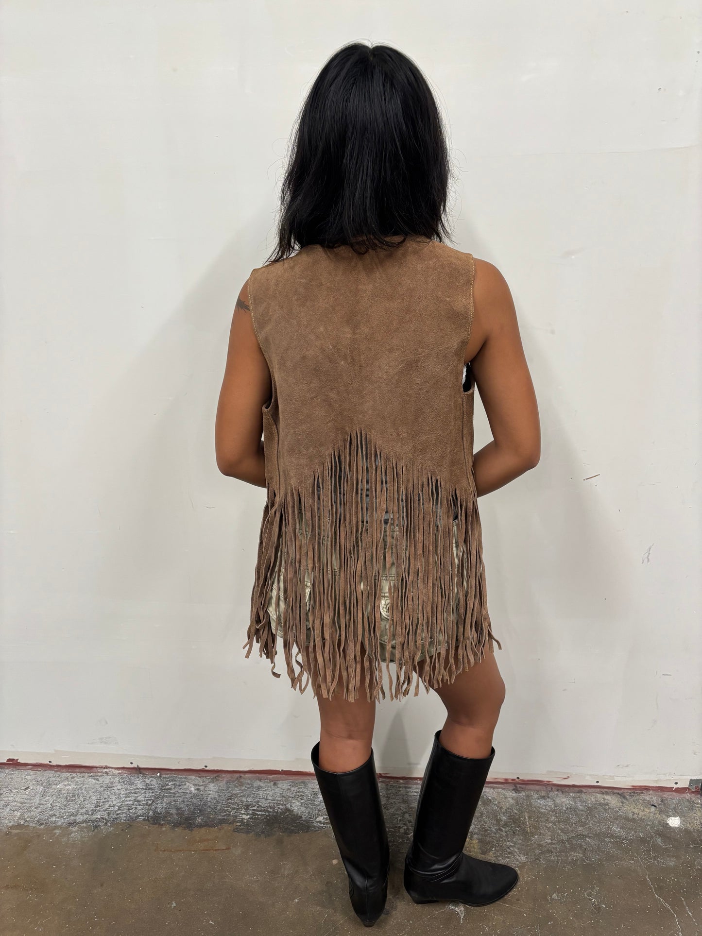 Vintage Suede Fringe Vest