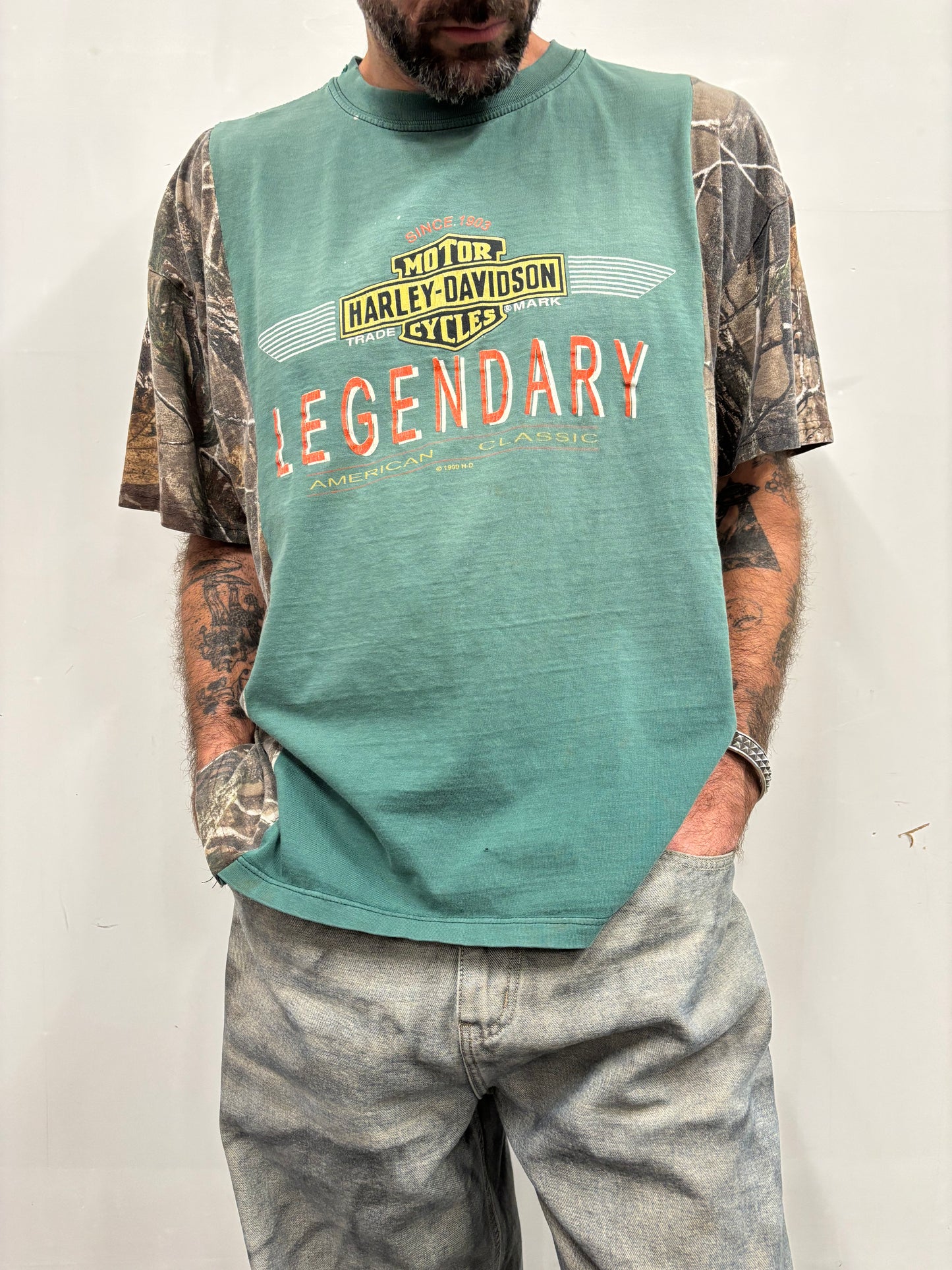 Reworked Harley Davidson Camo Shirt