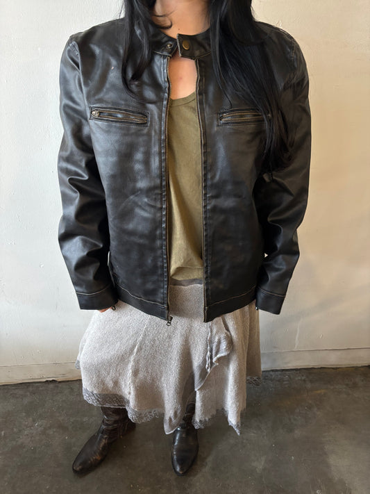 Vintage Route 66 Faux Leather Jacket