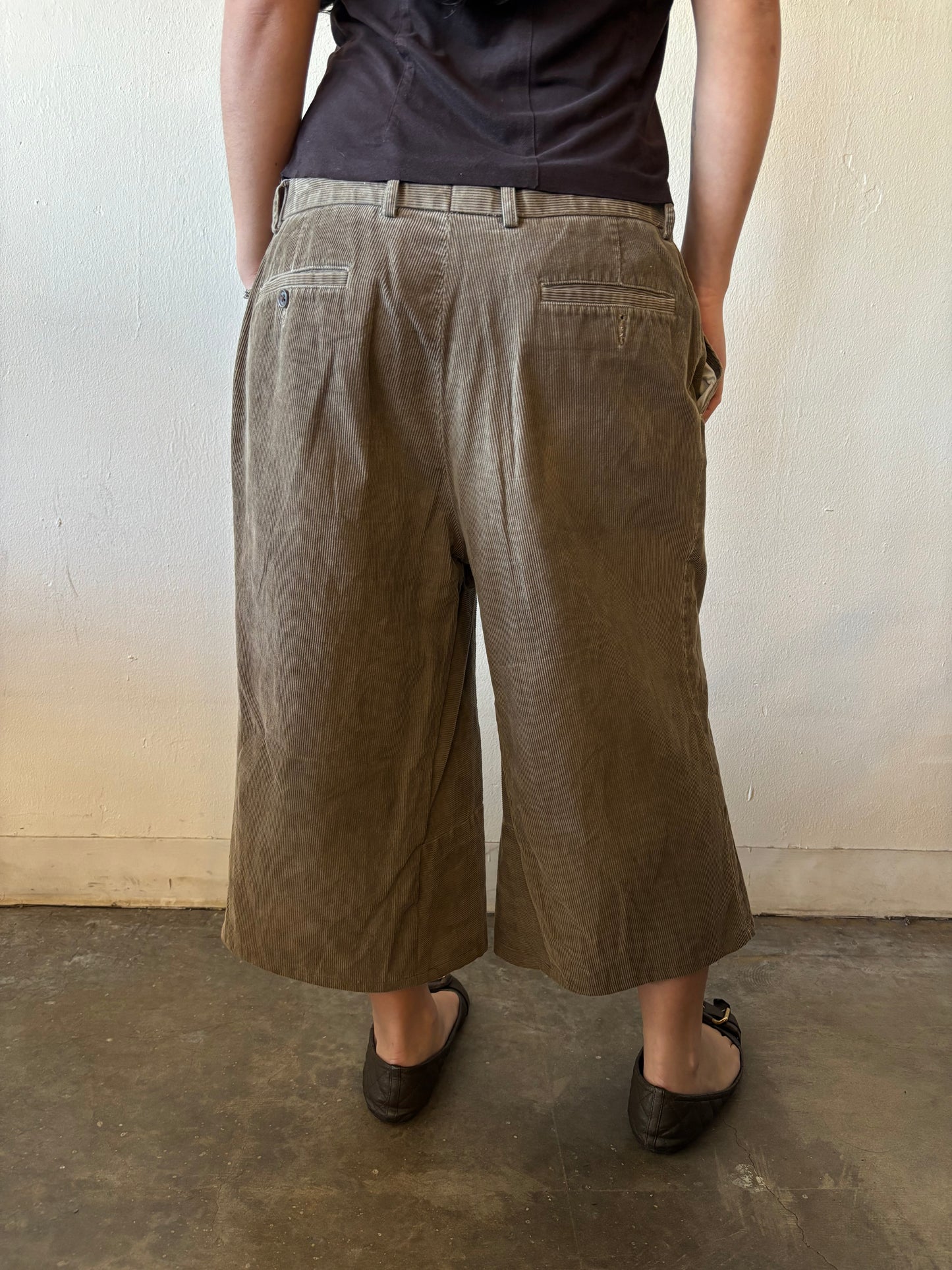 Reworked Khaki Corduroy Jorts