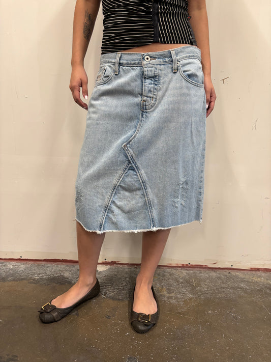 Reworked Polo Denim Skirt