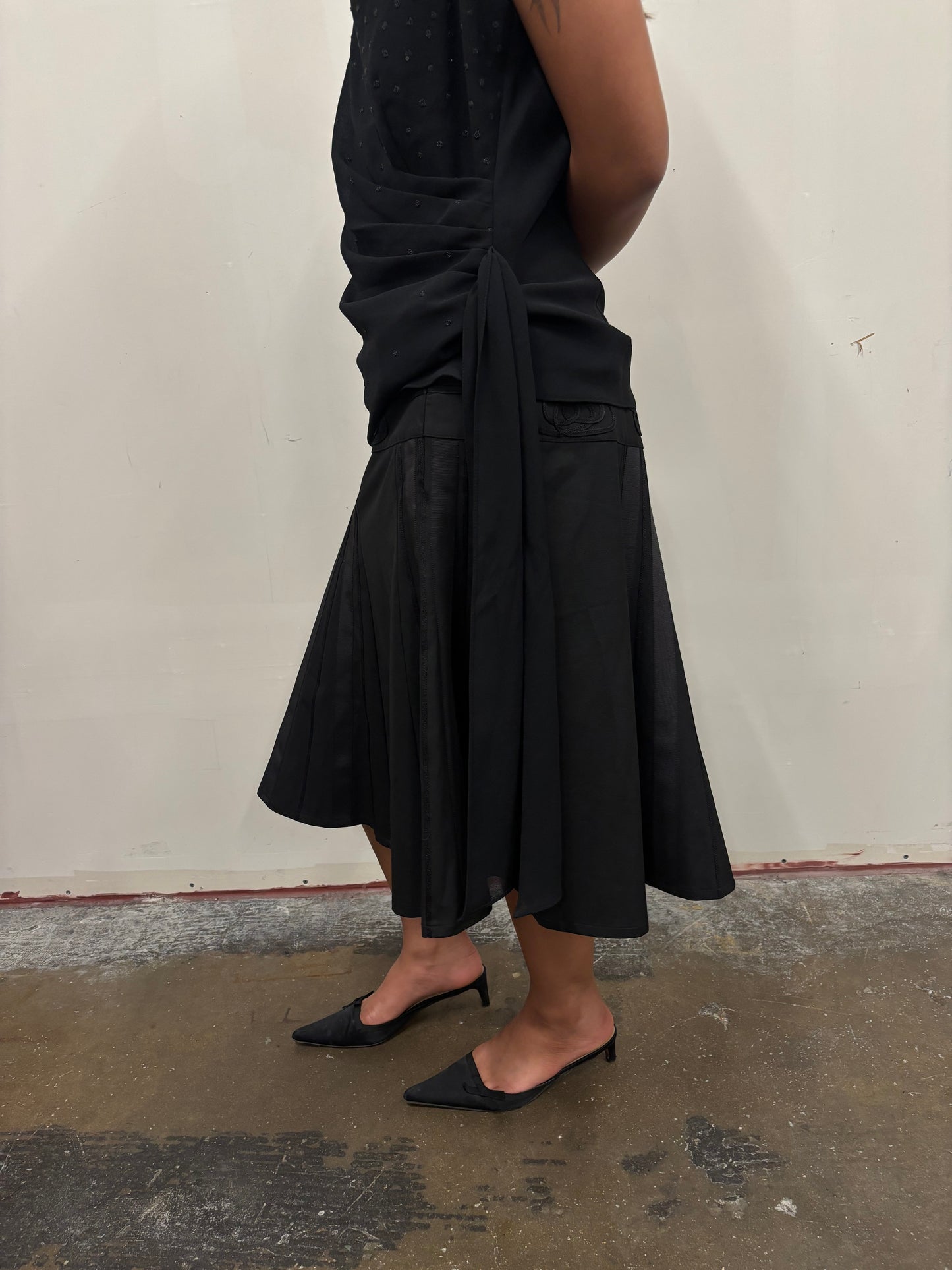 The Limited Black Embroidered Skirt