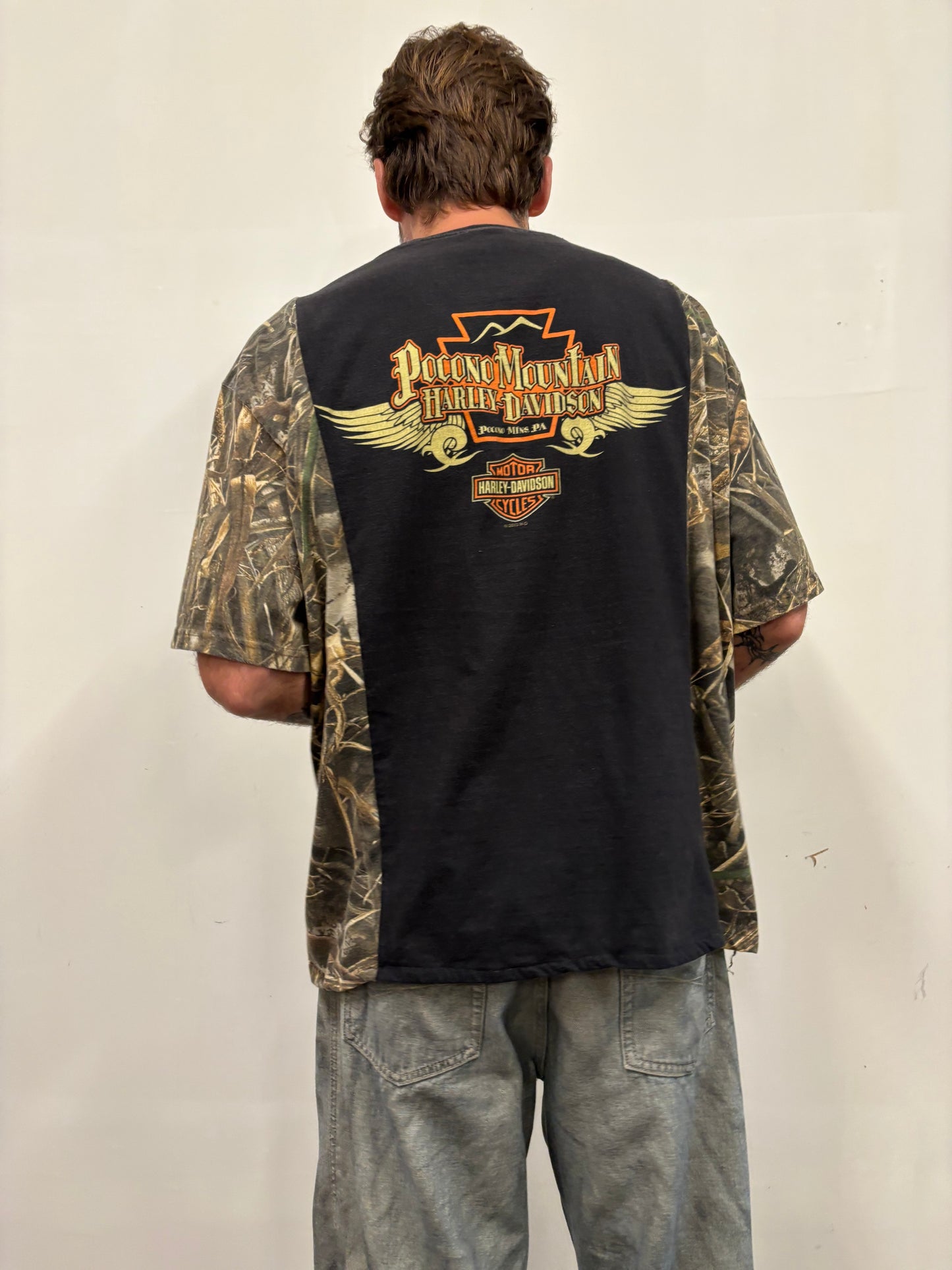 Reworked Harley Davidson Camo Shirt