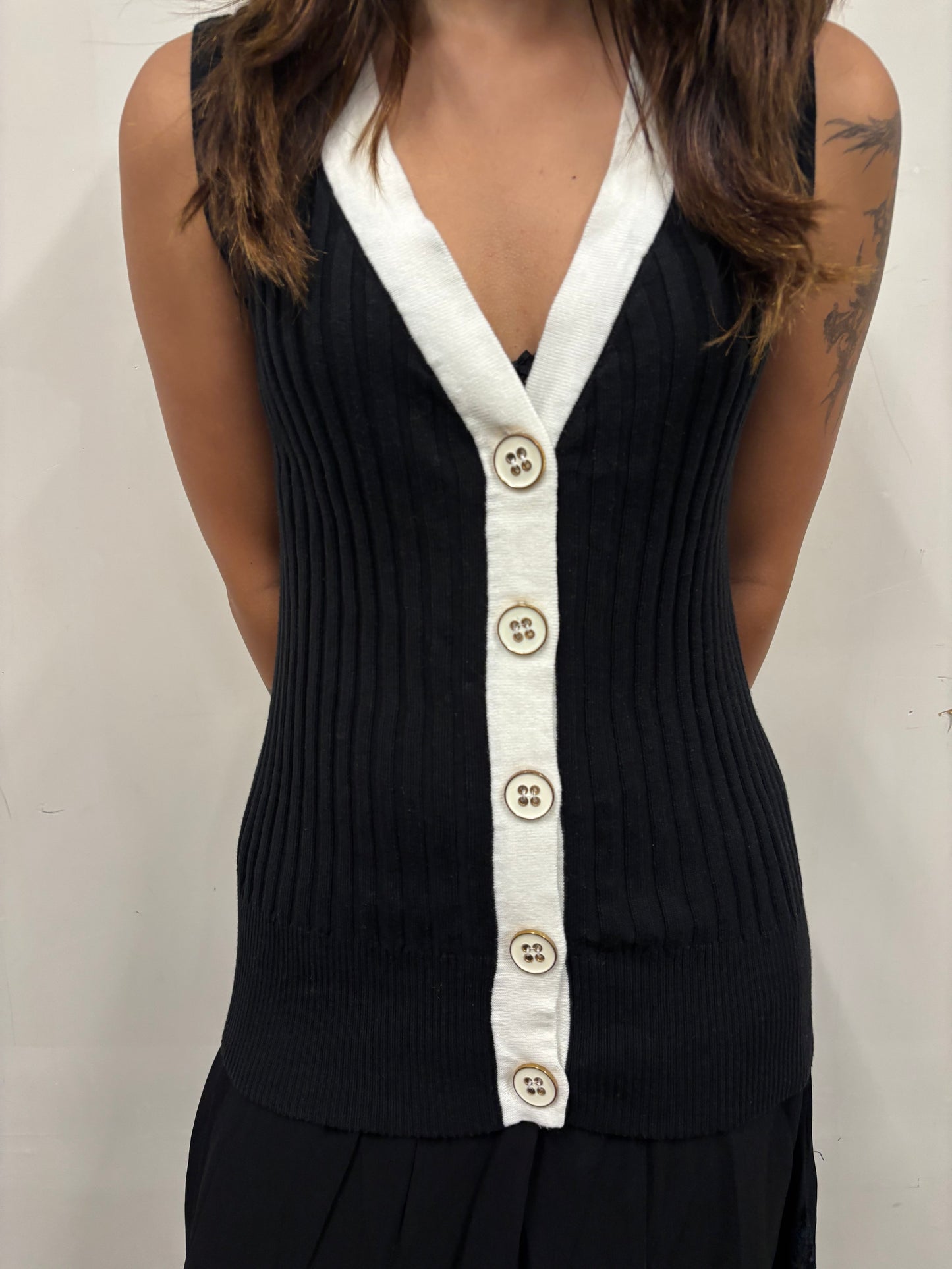 Cable & Gauge Knit Button Top