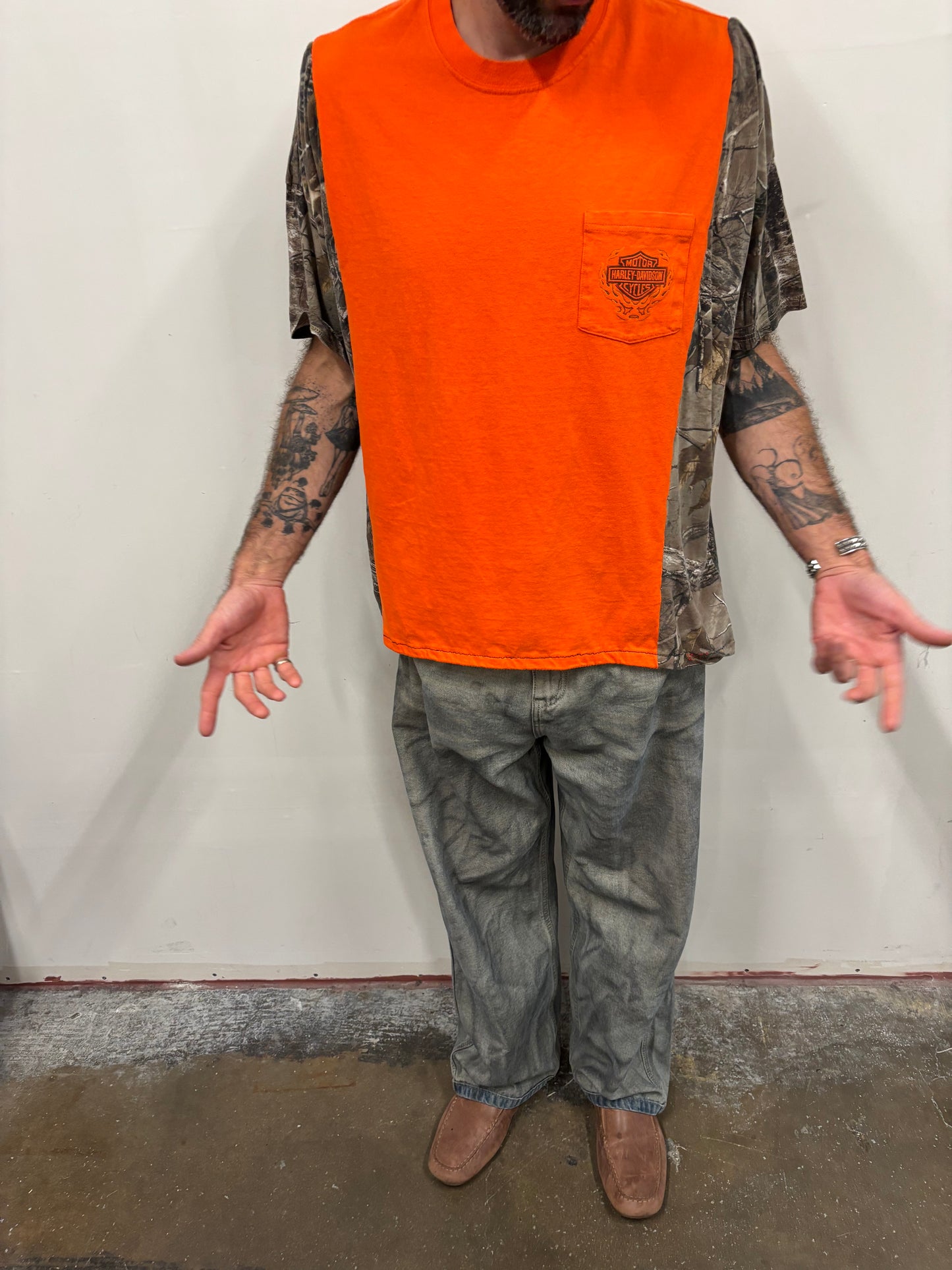 Reworked Harley Davidson Camo Shirt