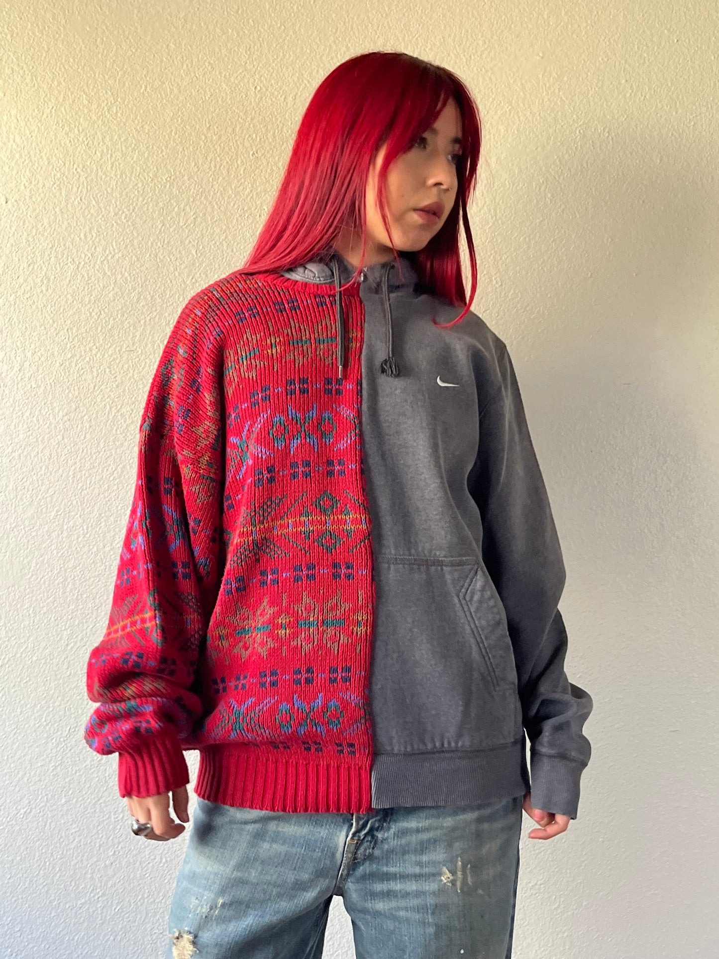 Reconstructed Nike Sweater Hoodie