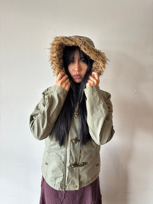 Vintage Gap Fur Green Jacket