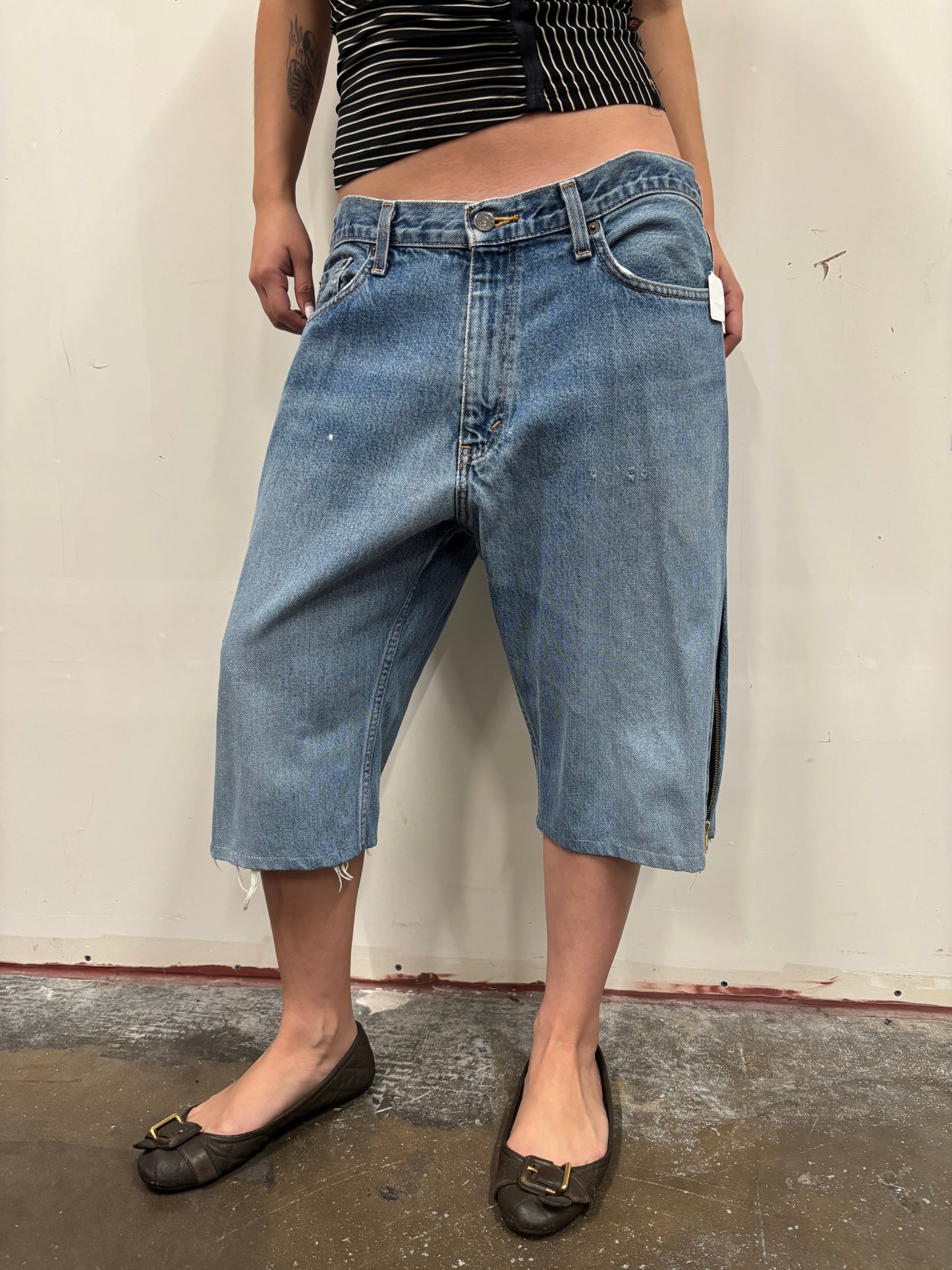 Eddie Bauer Denim Jorts W/ Zipper