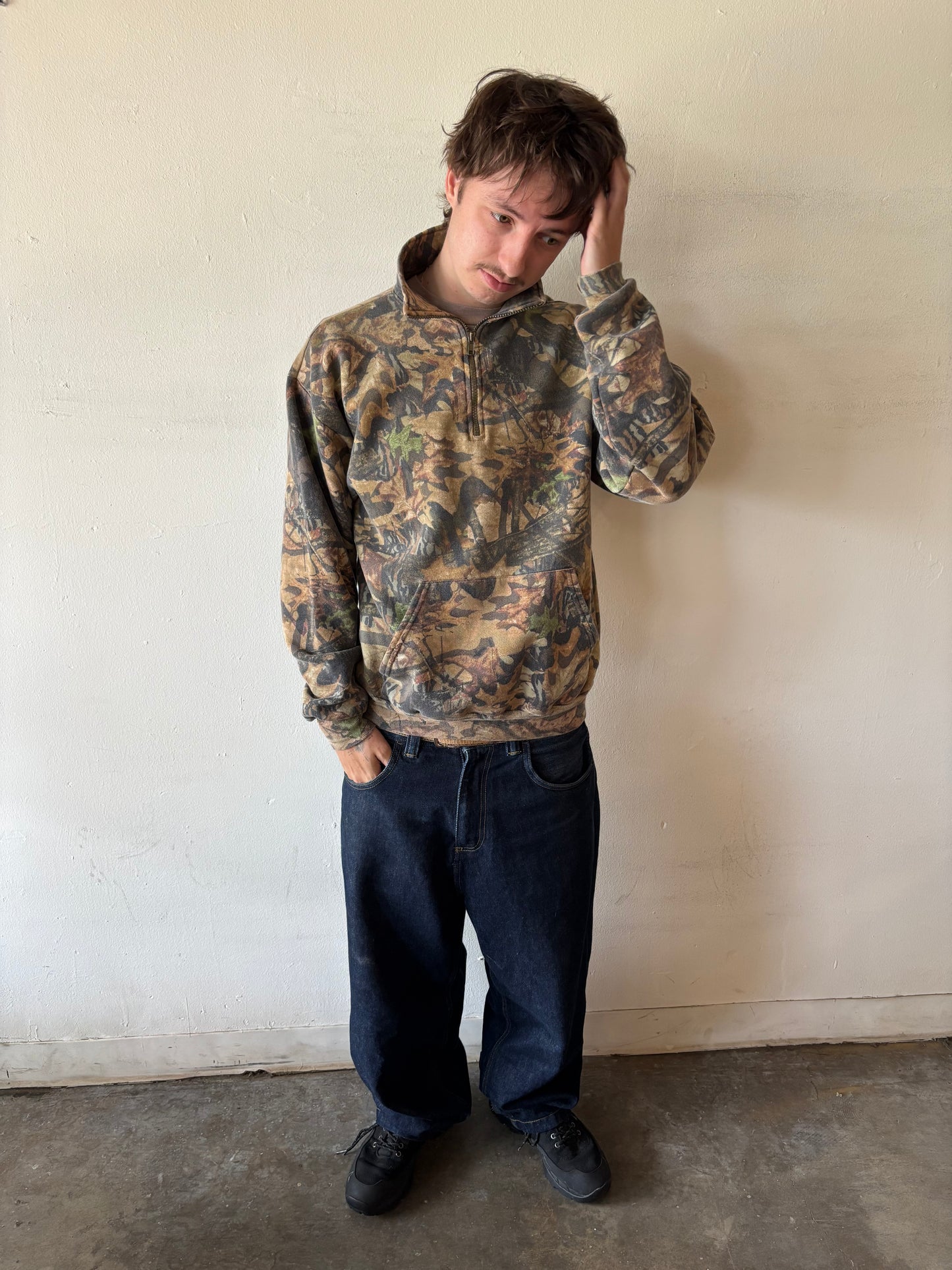 Vintage Camo Half Zip Jacket