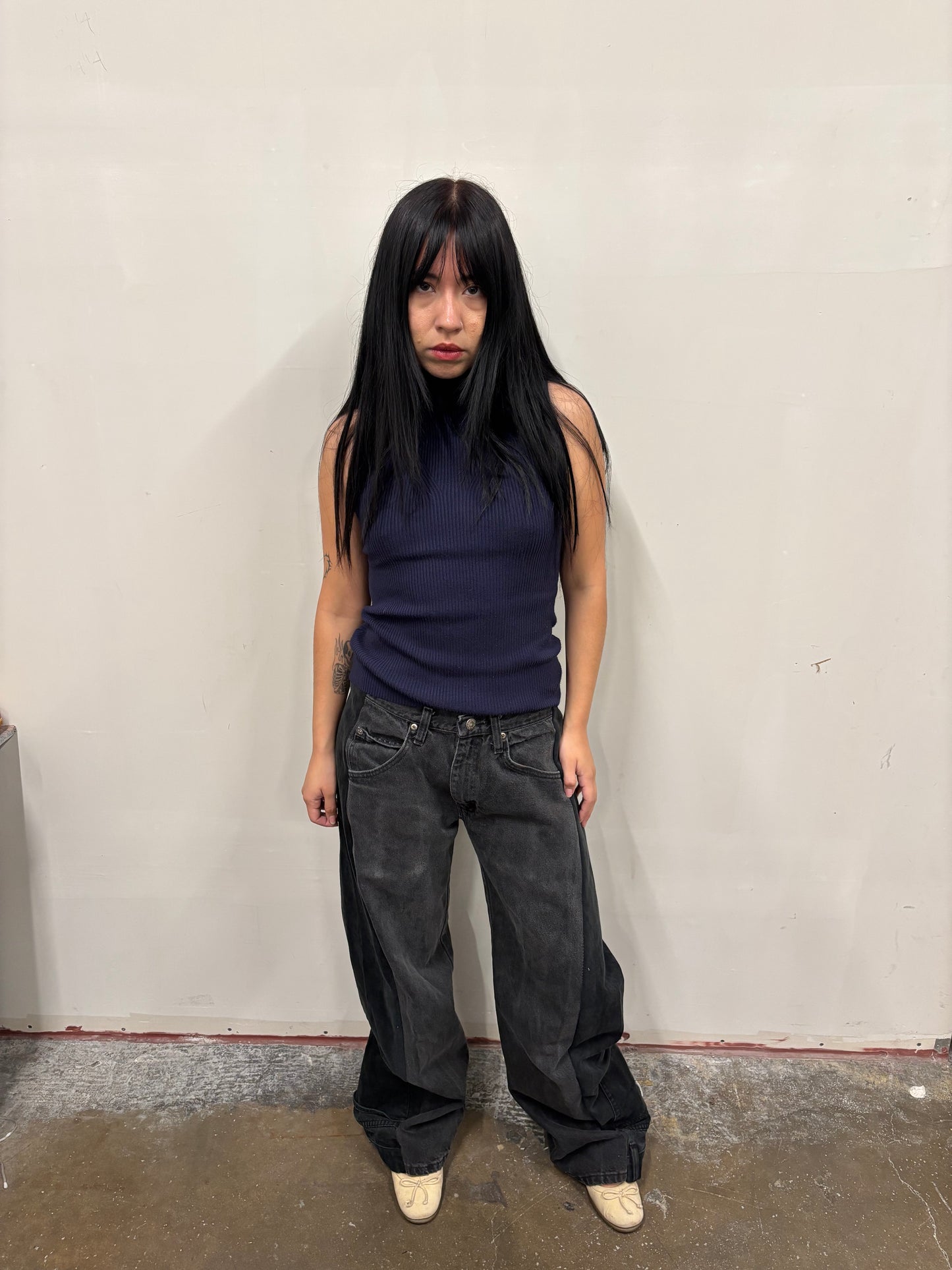 Reworked Wrangler Split Jeans