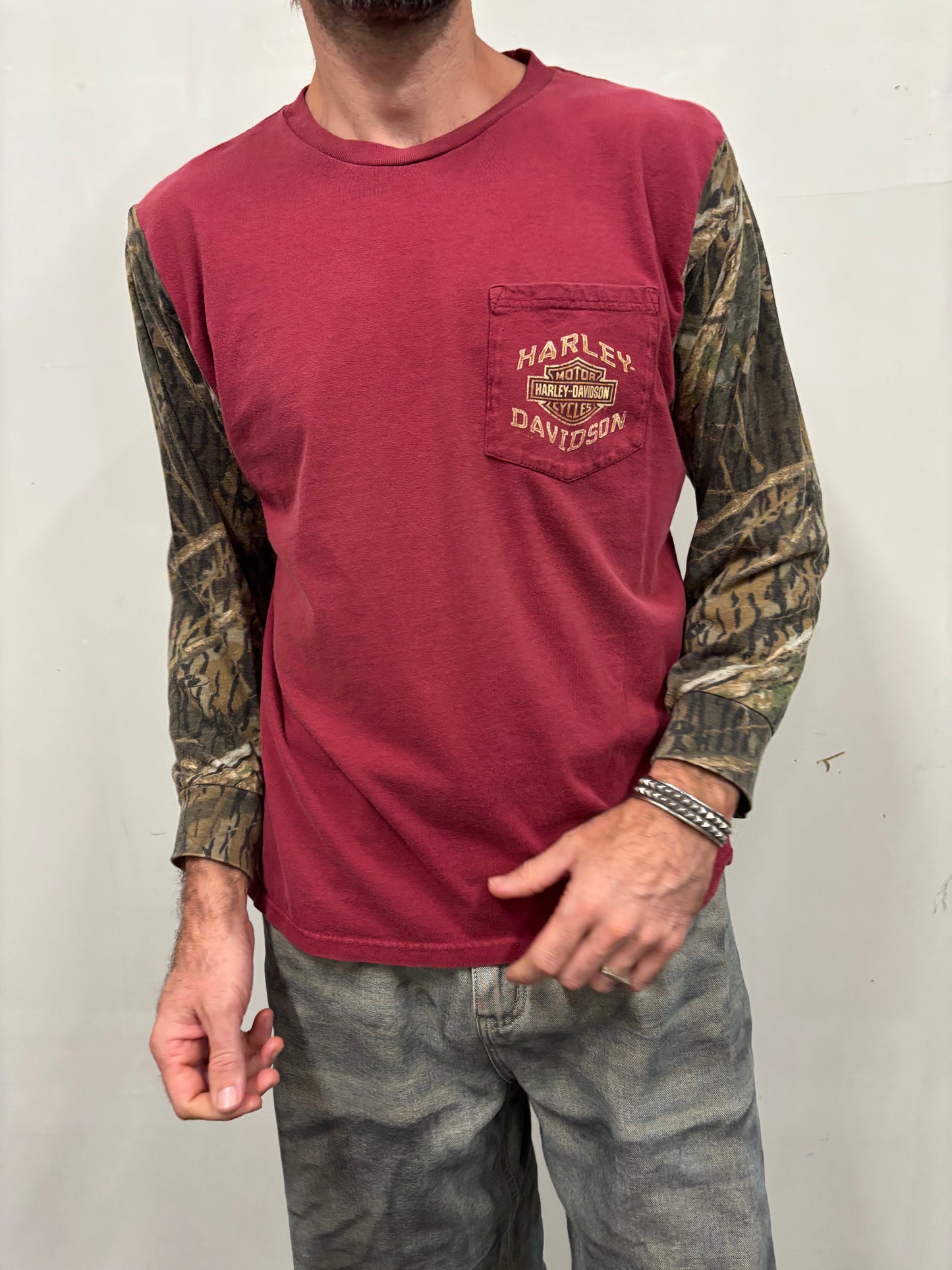 Reworked Harley Davidson Camo Shirt
