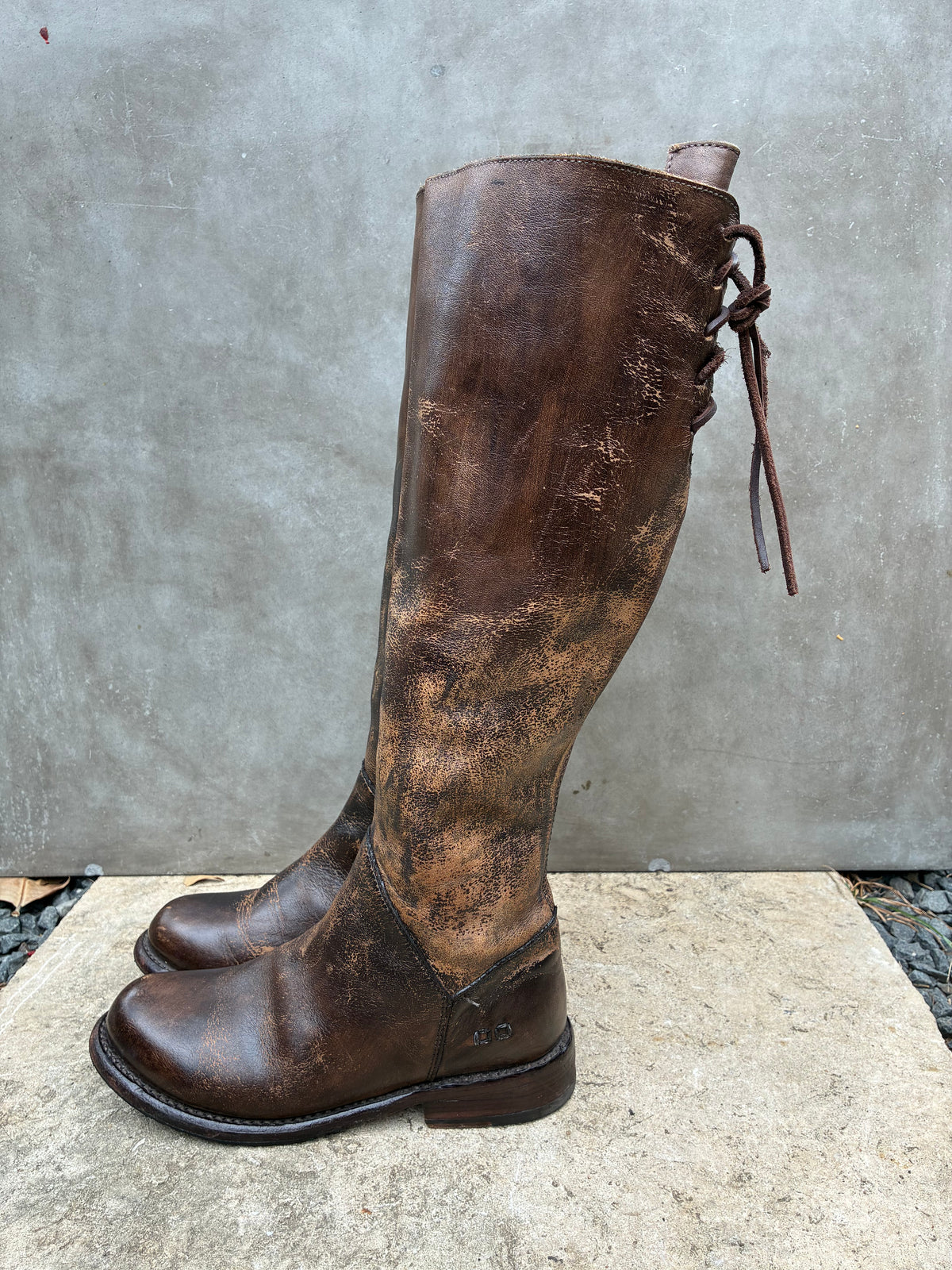 Bed Stu Distressed Knee High Boots