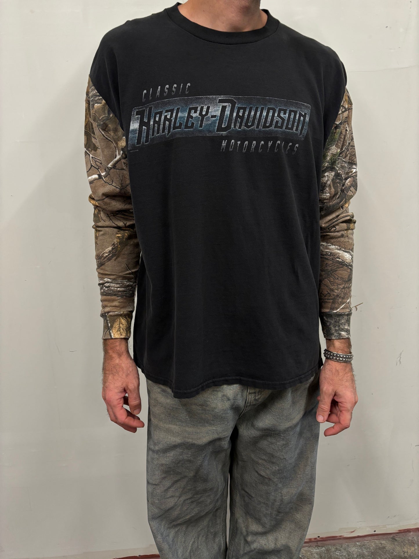Reworked Harley Davidson Camo Shirt