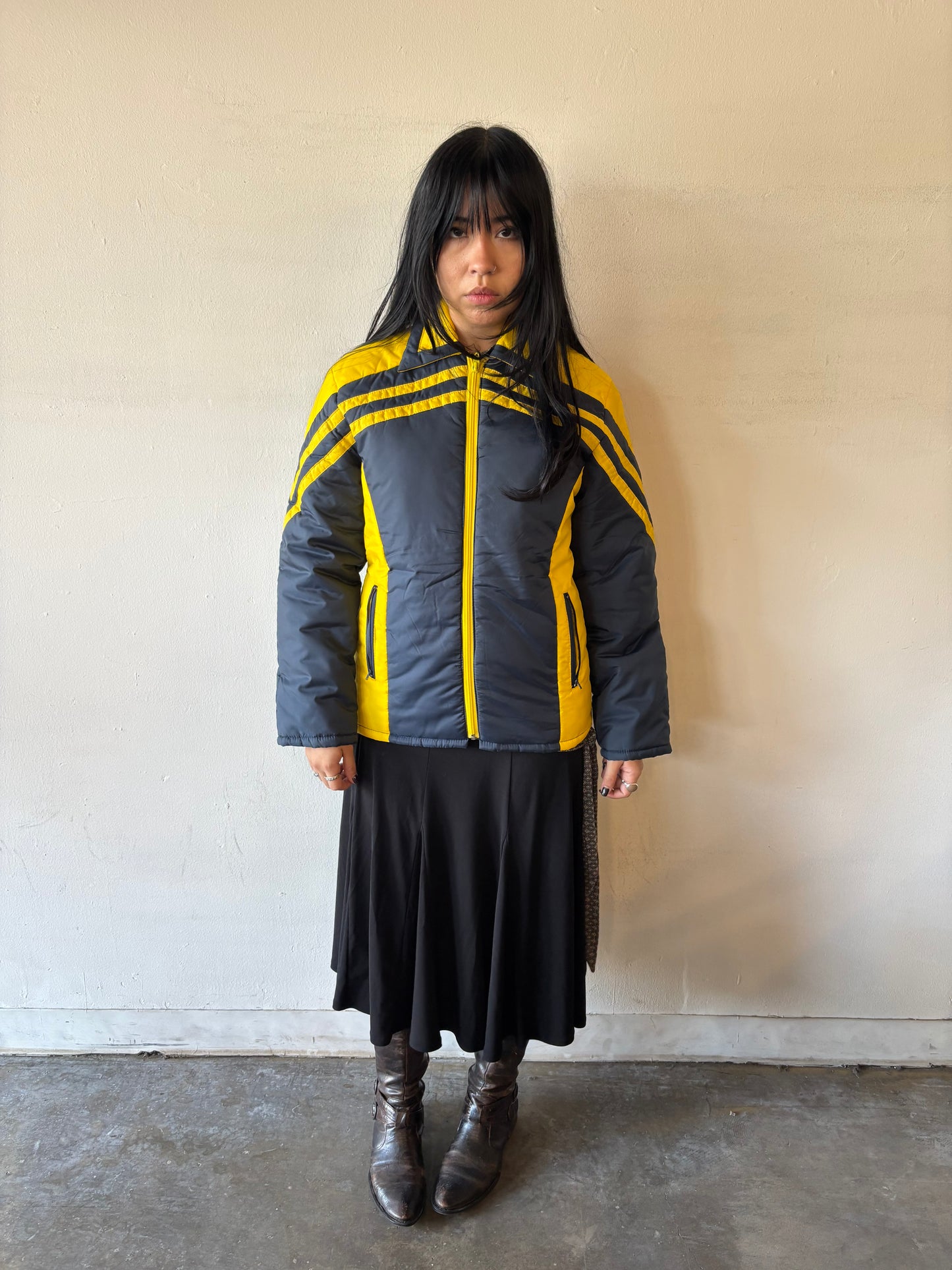 Vintage Yellow & Blue Puffer Jacket