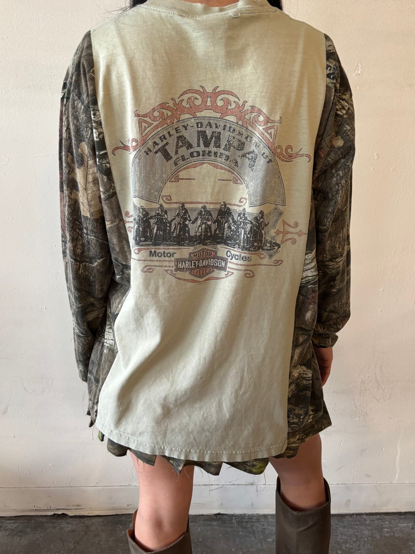 Reworked Harley Davidson Camo Shirt