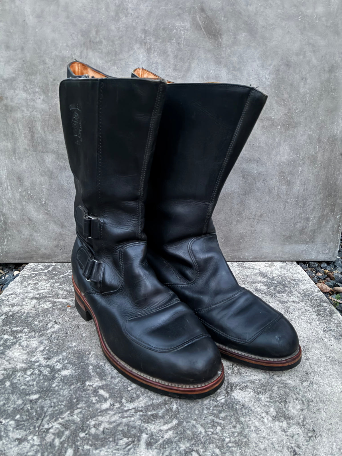 Vintage 90s Chippewa Black Leather Motorcycle Boots