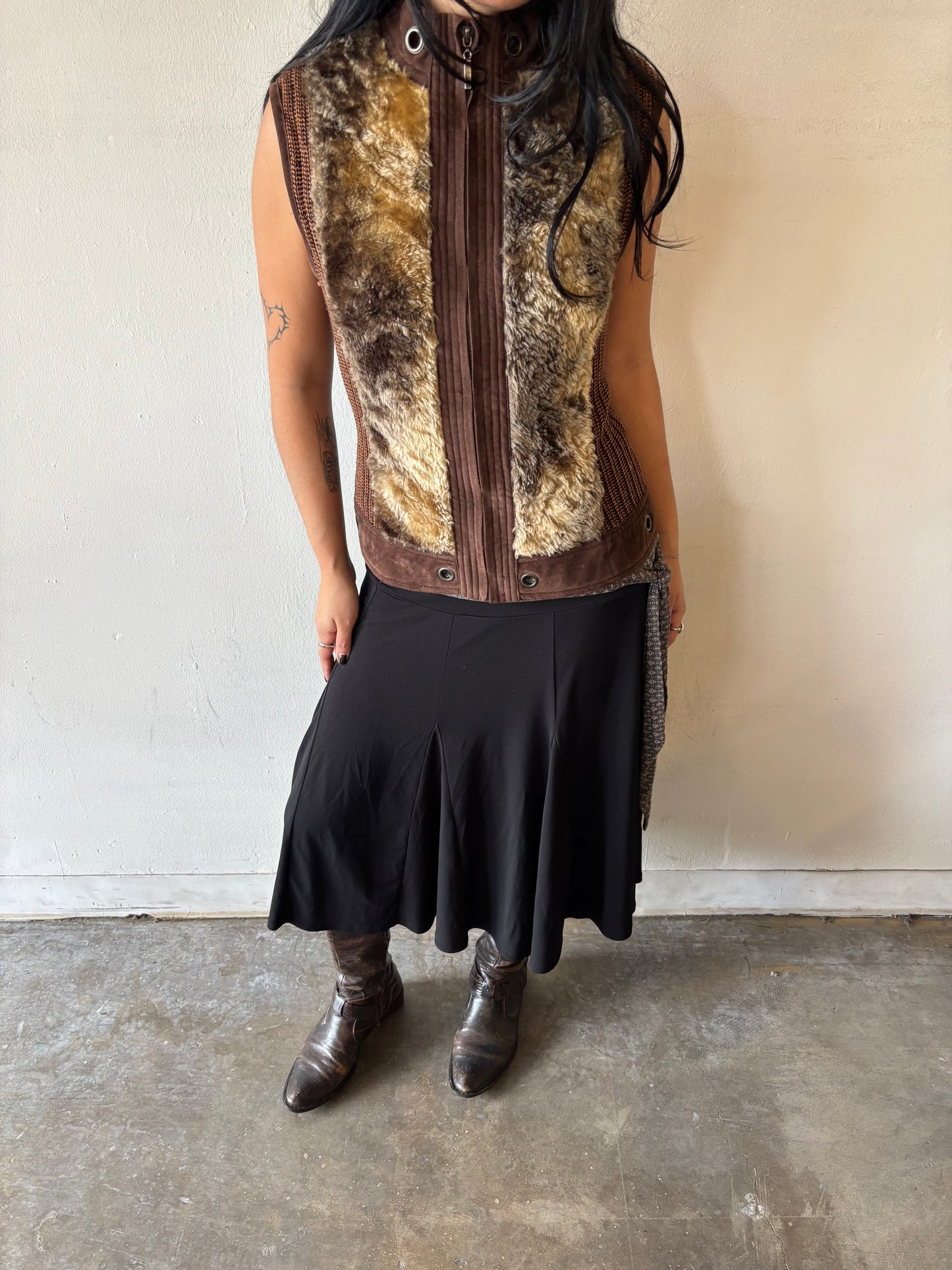 Vintage Brown Fur Vest