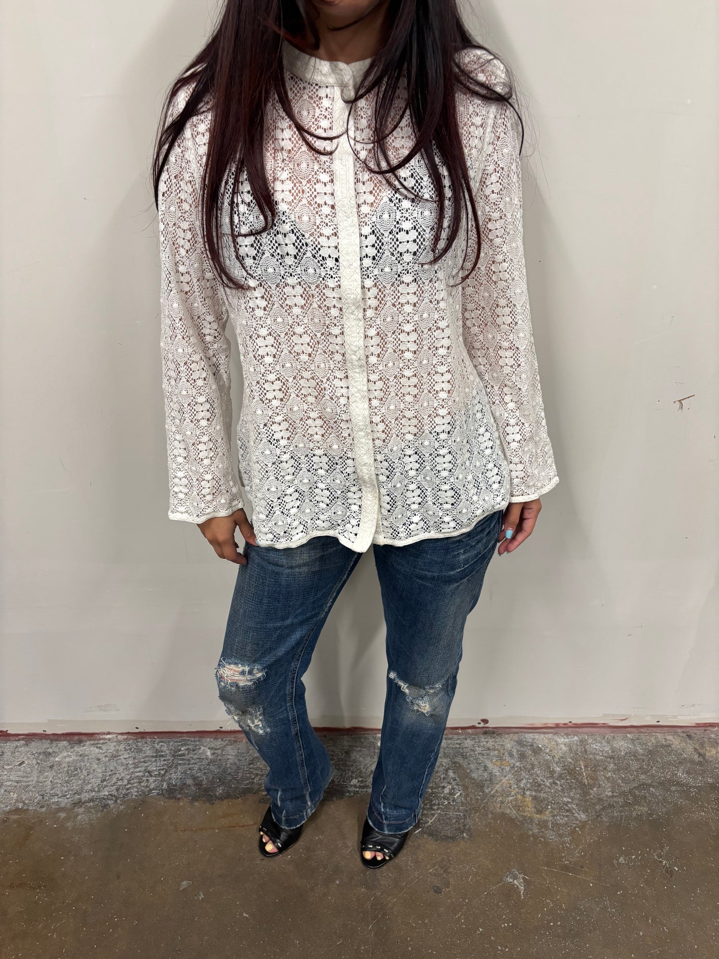 Liz Clairborne Lace Button Up