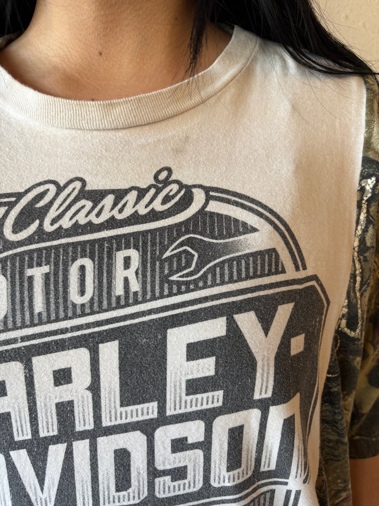 Reworked Harley Davidson Camo Shirt