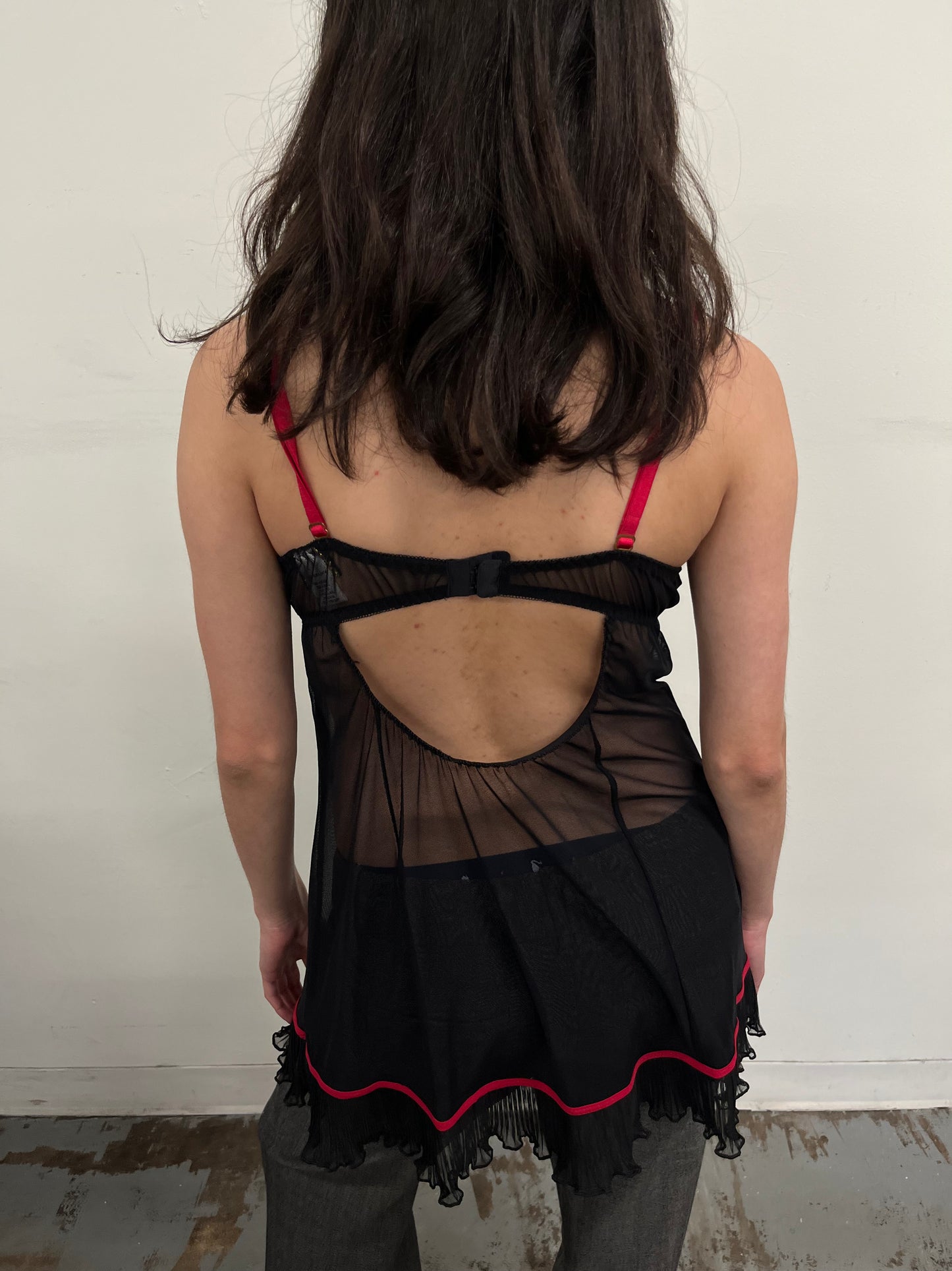 Red & Black Laced Lingerie Dress