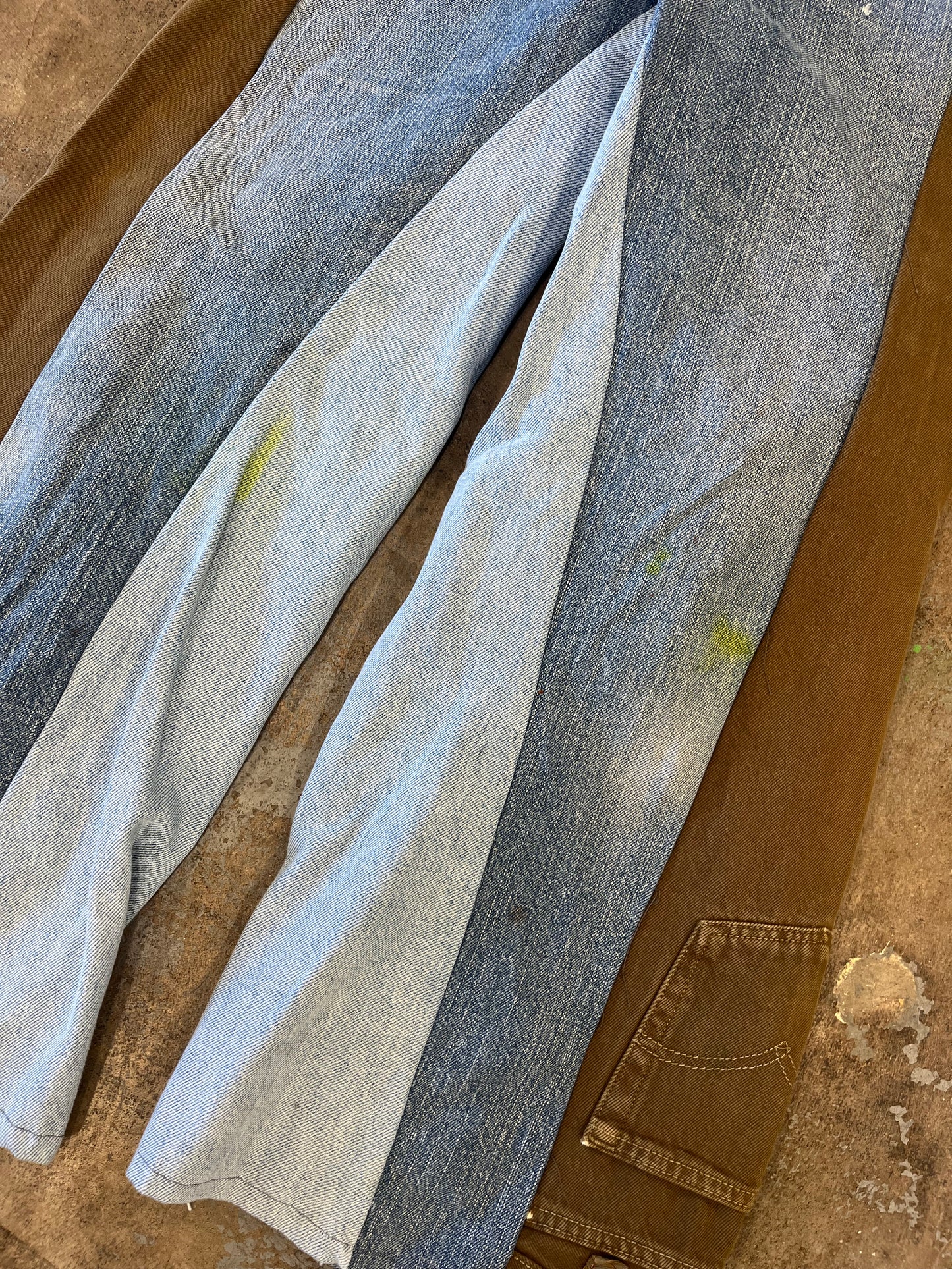 Reconstructed Lee Wide Denim Jeans