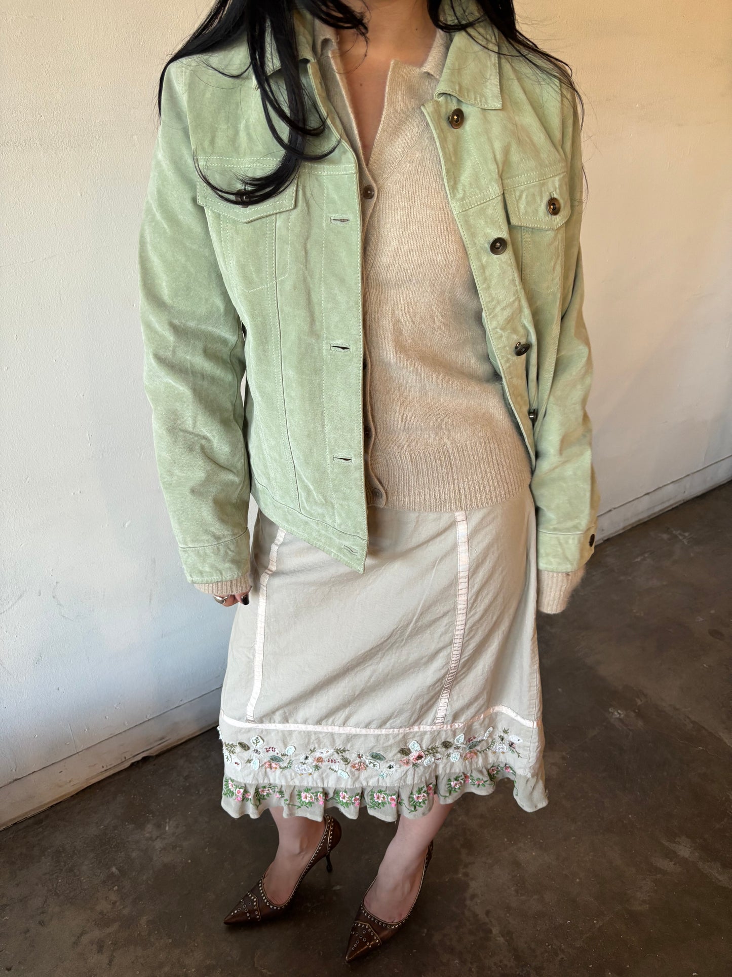 Vintage Floral Midi Skirt