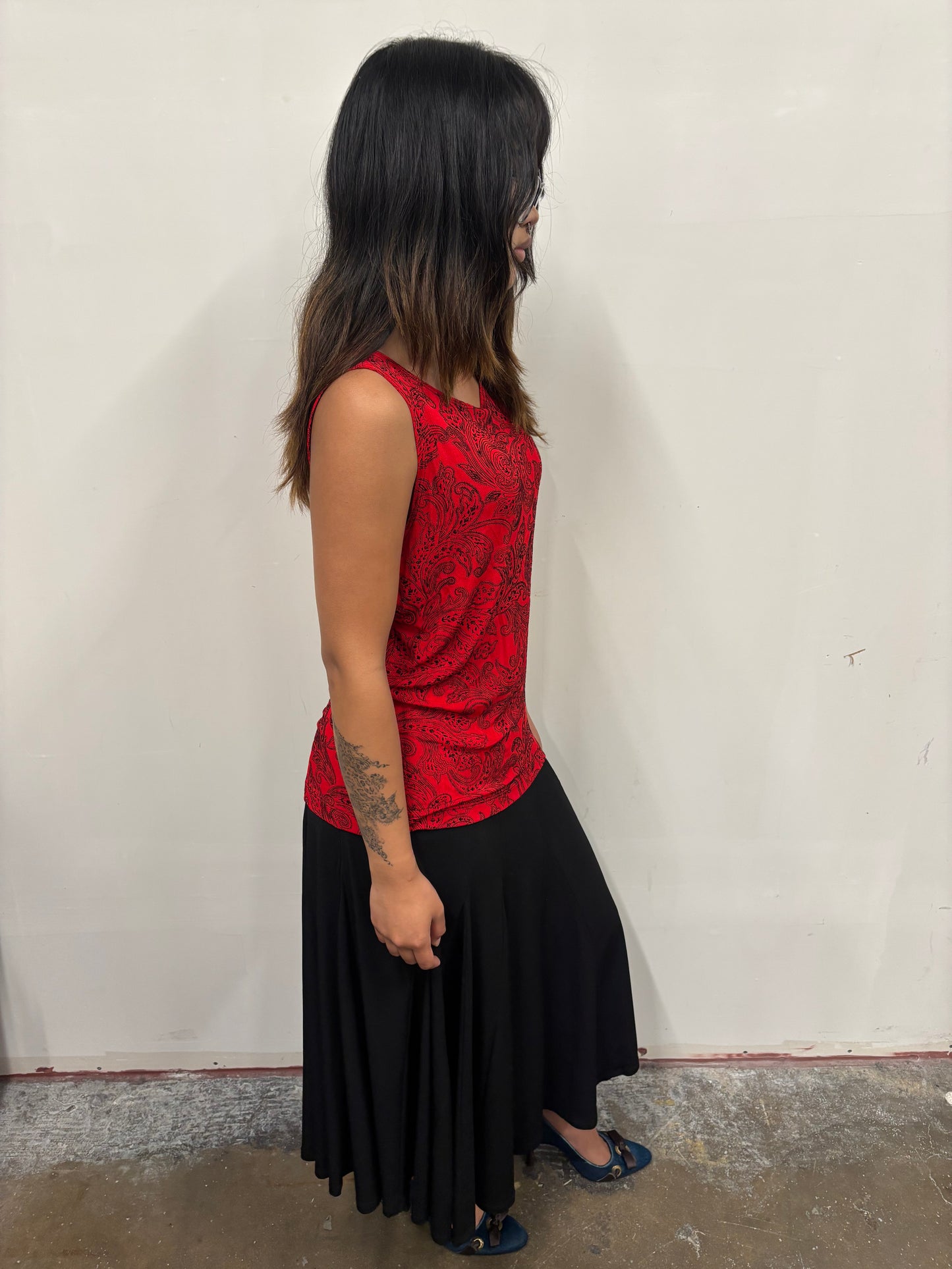 Chico’s Red Paisley Top
