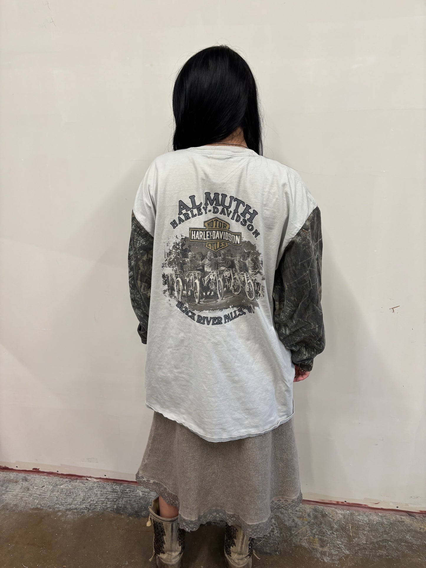 Reworked Harley Davidson Camo Shirt