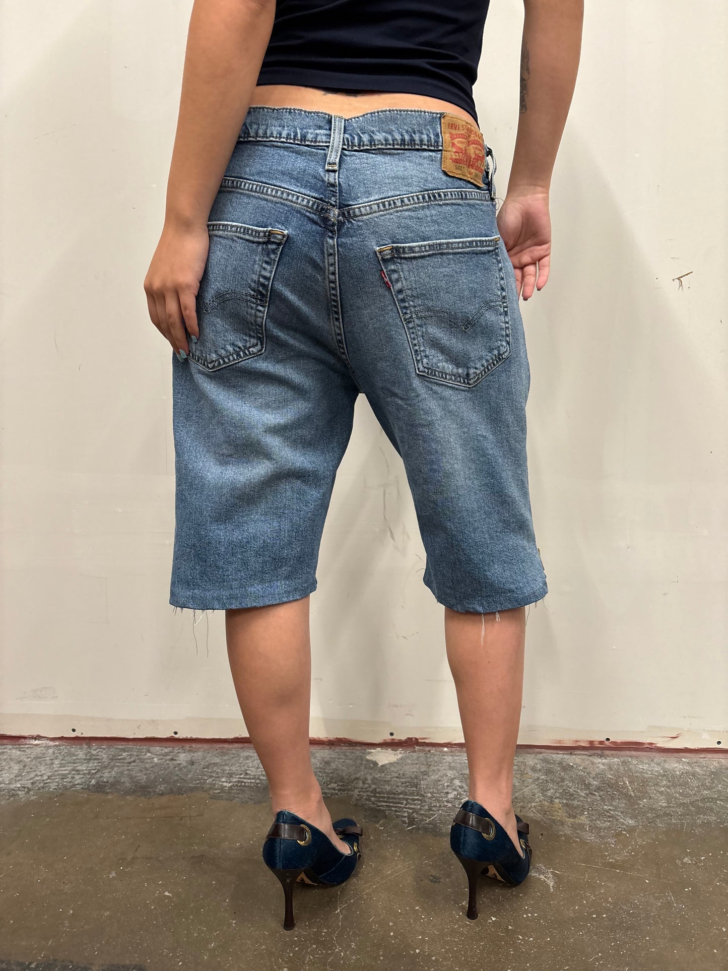 Reworked Side Zip Denim Jorts