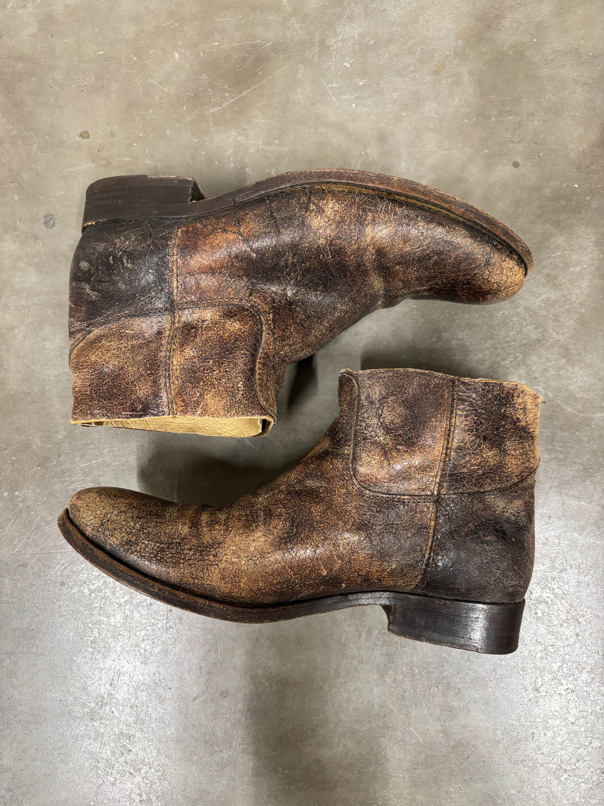 Vintage Brown Cracked Frye Boots