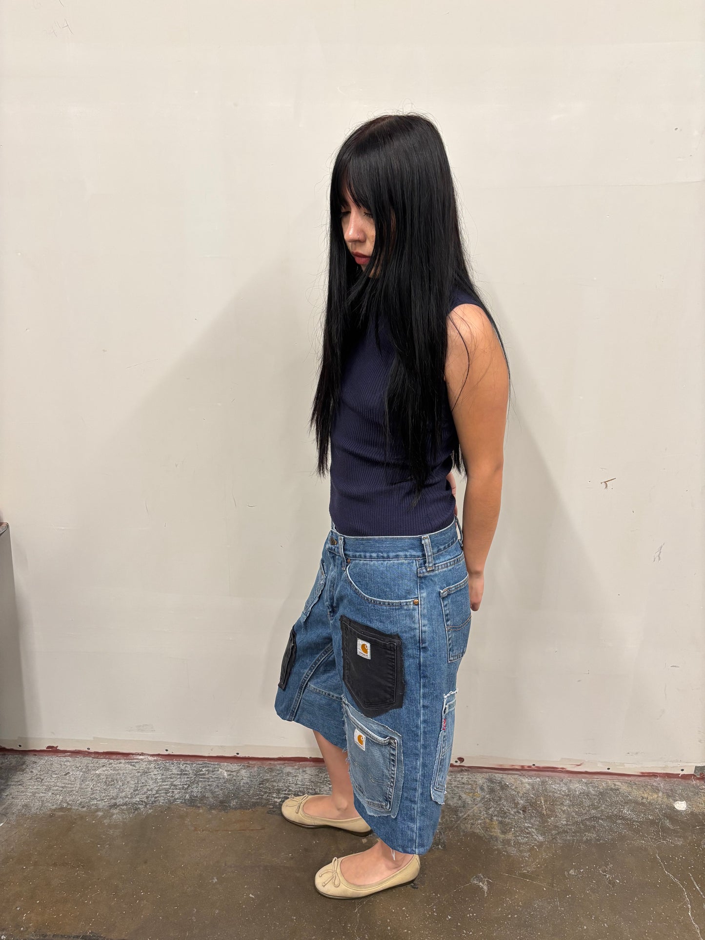 Reworked Lee Patchwork Jorts