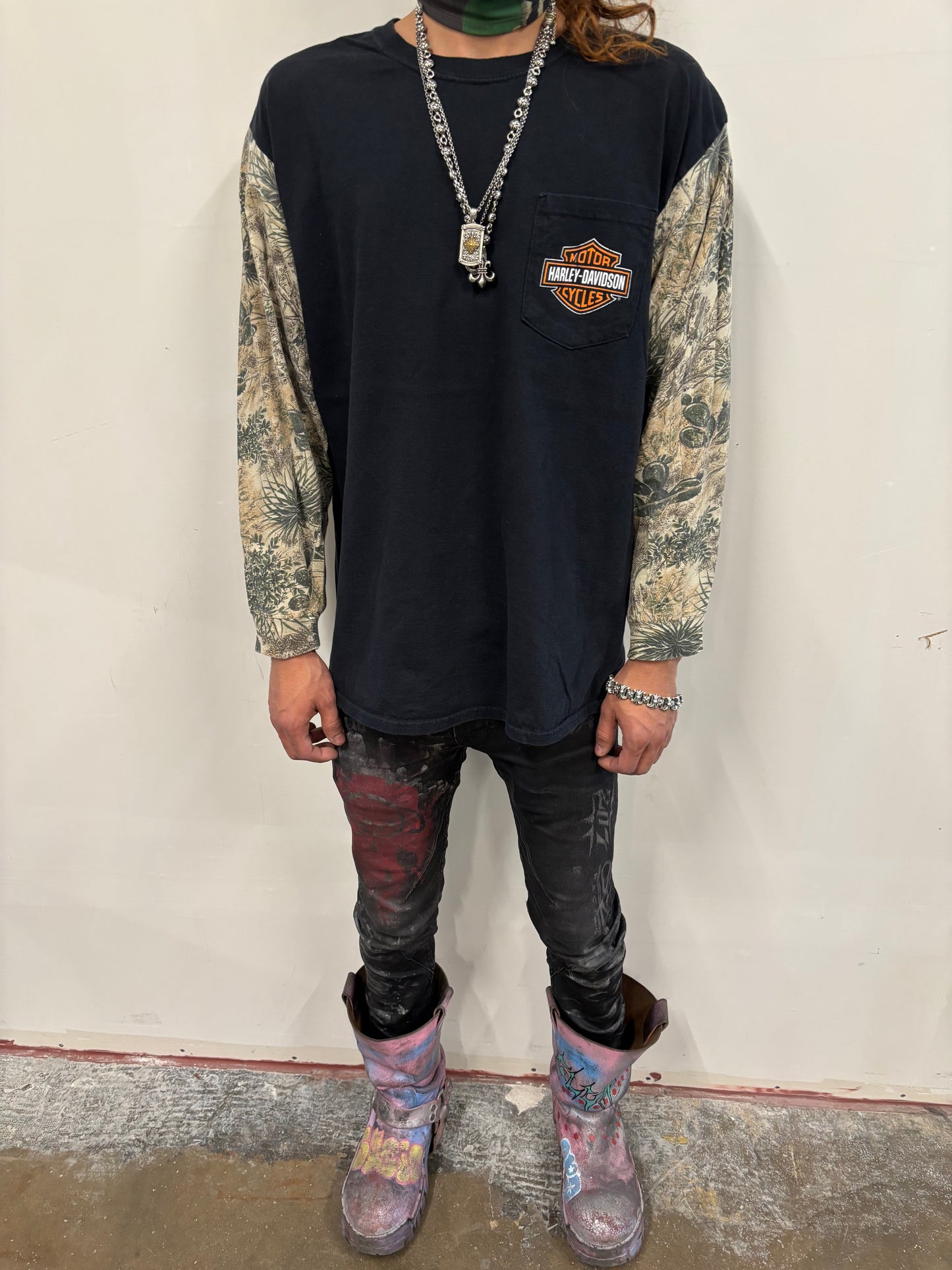 Reworked Harley Davidson Camo Shirt