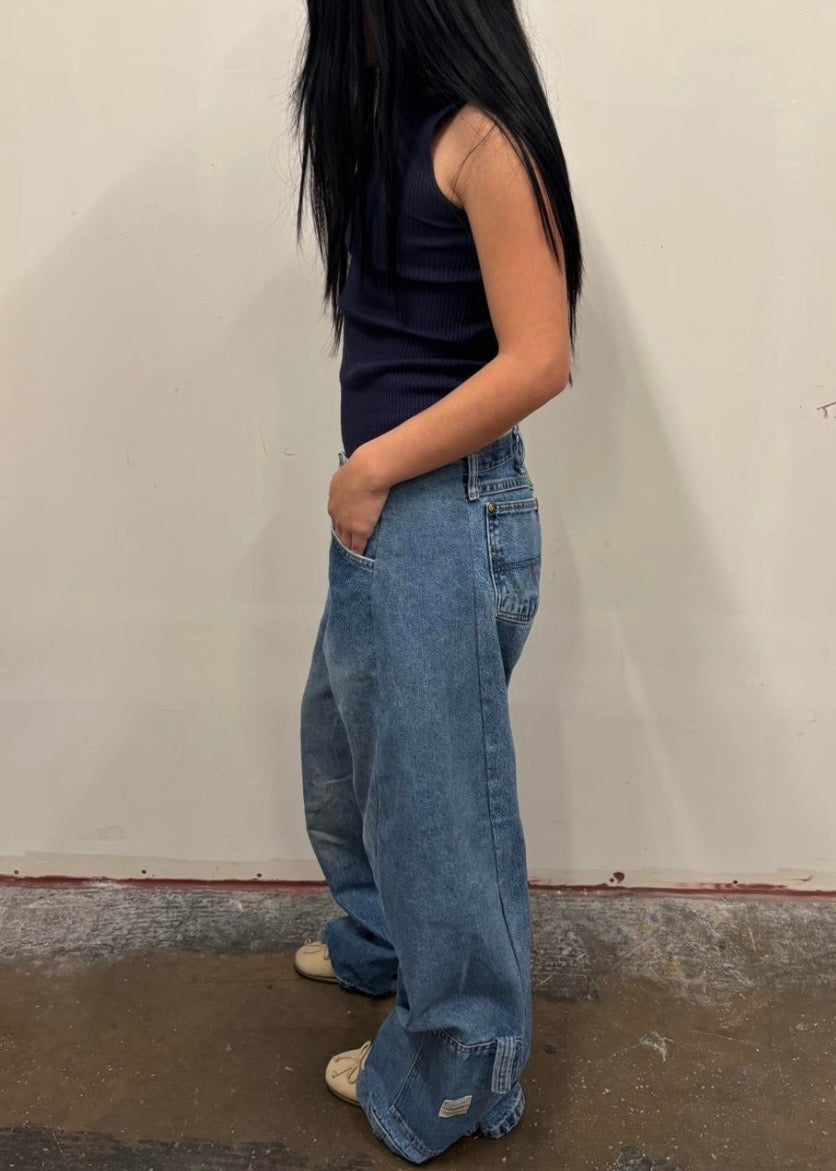 Reworked Wrangler Split Jeans