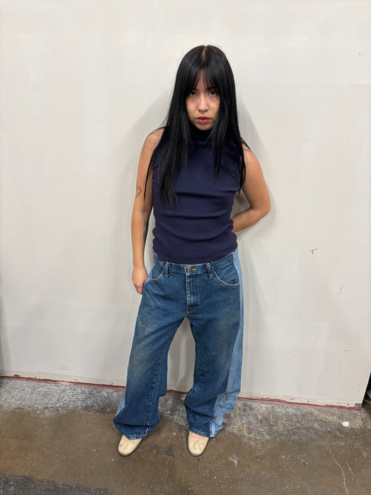 Reworked Rustler/Carhartt Split Jeans