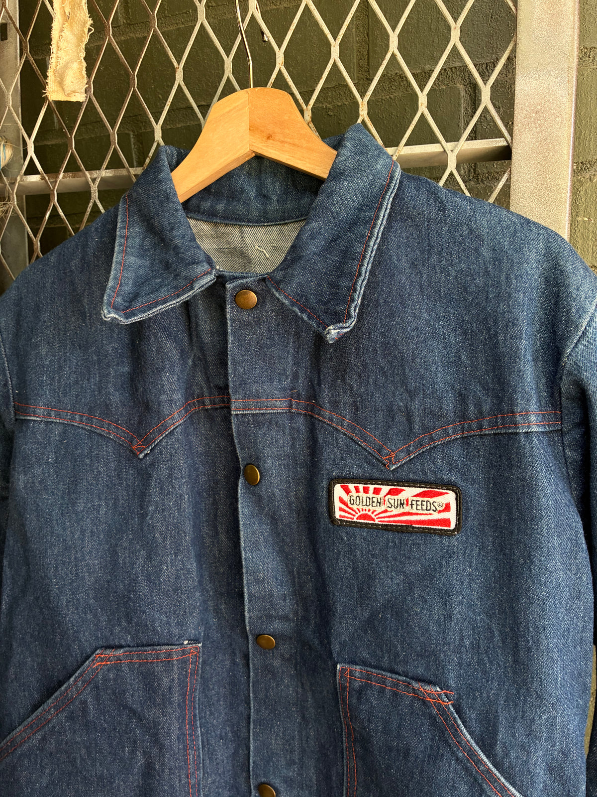 Vintage 1970s Golden Sun Feeds Western Denim Jacket