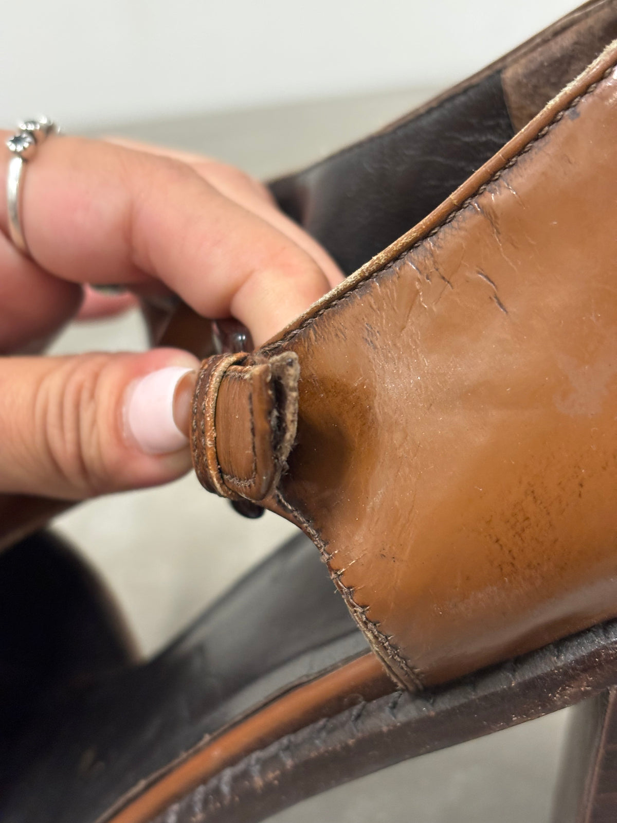 Vintage Prada Brown Leather Mary Jane Heels