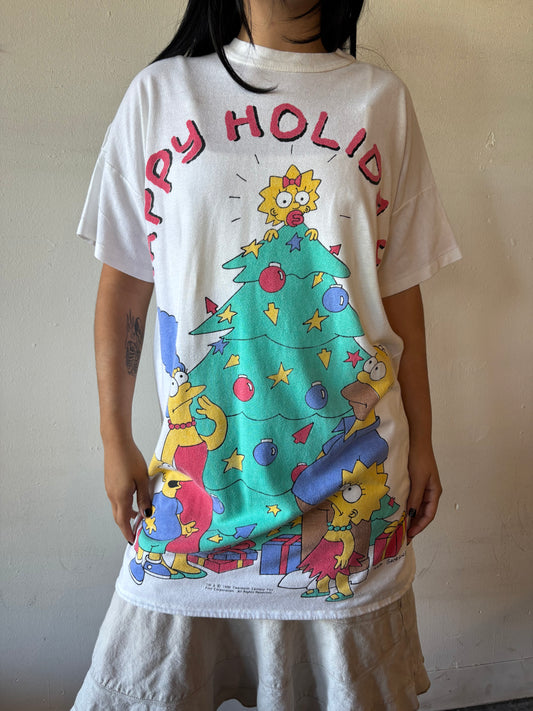 Vintage The Simpsons Happy Holidays Shirt