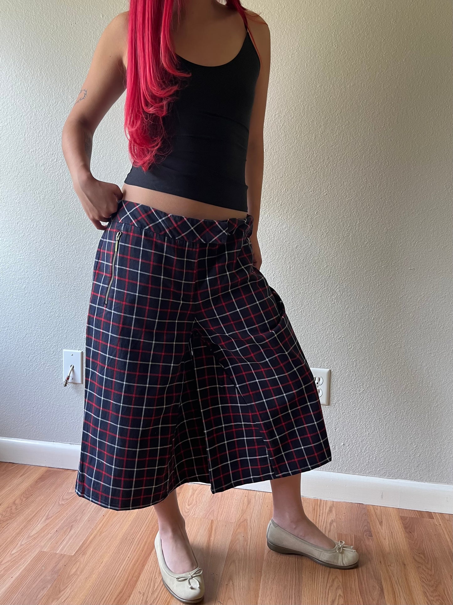 Reconstructed Tommy Hilfiger Plaid Baggy Jorts